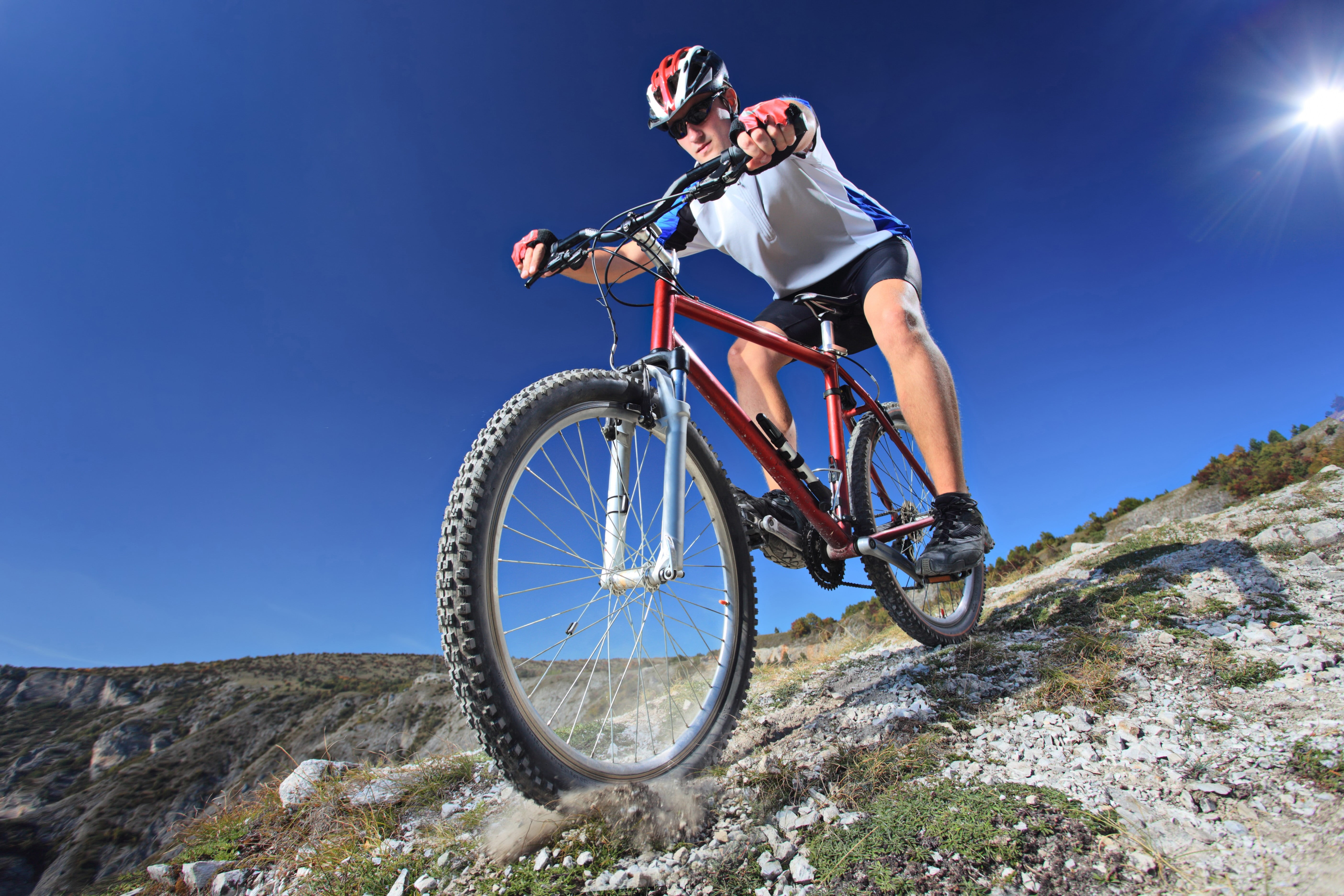 sports, lifestyles, sunlight, people, endurance, athlete, muscular Build, action, sports Training, low angle view, mountain, men, cycle, 5K, one Person, HD Wallpaper
