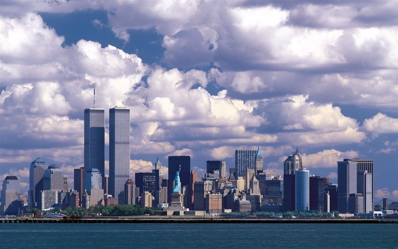 sky, architecture, outdoors, building exterior, tower, skyscraper, modern, water, building, built structure, 720P, financial district, no people, downtown district, HD Wallpaper
