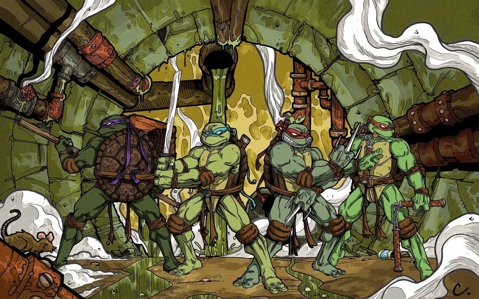 mutant, donatello, turtles, michelangelo, leonardo, teenage, raphael, ninja, 720P, cartoon, HD Wallpaper