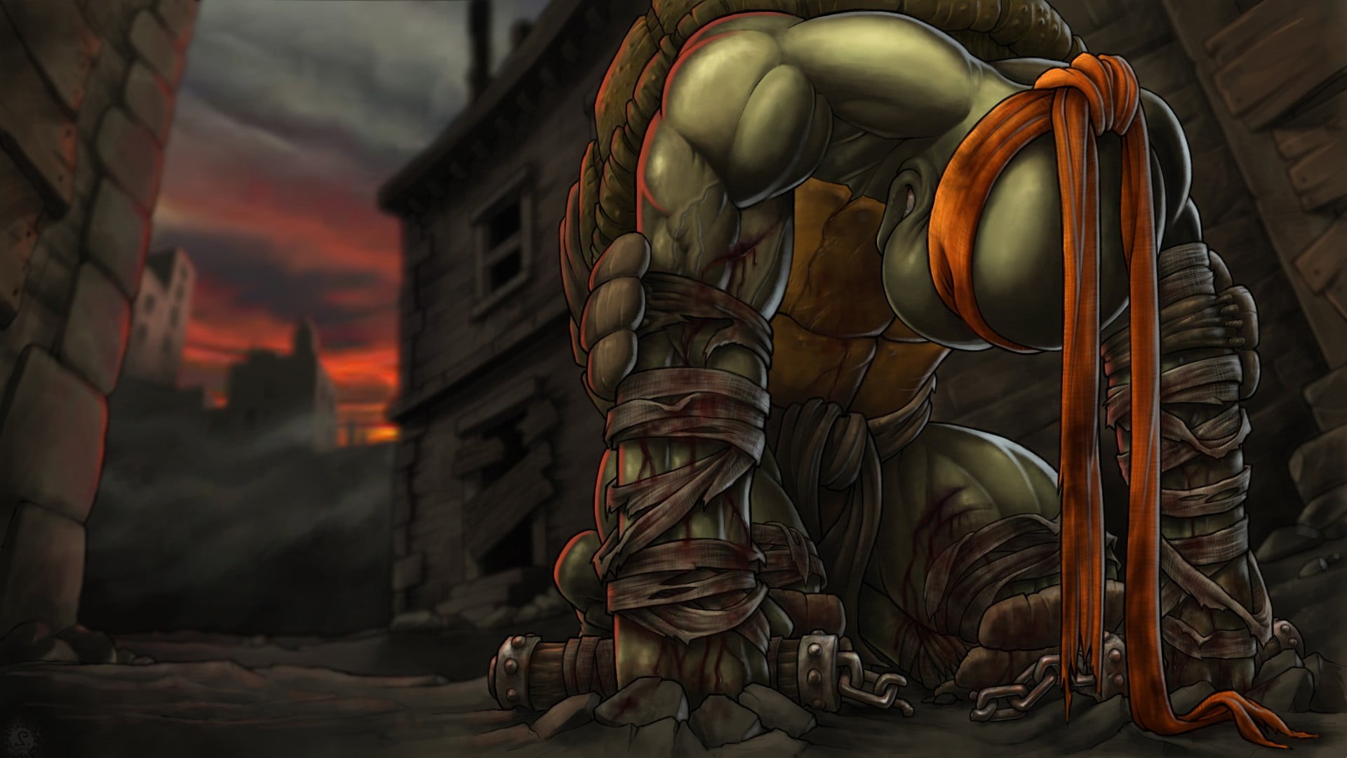 indoors, occupation, clothing, shoe, architecture, boot, 1080P, building, Teenage Mutant Ninja Turtles, real people, unrecognizable person, tmnt, security, HD Wallpaper