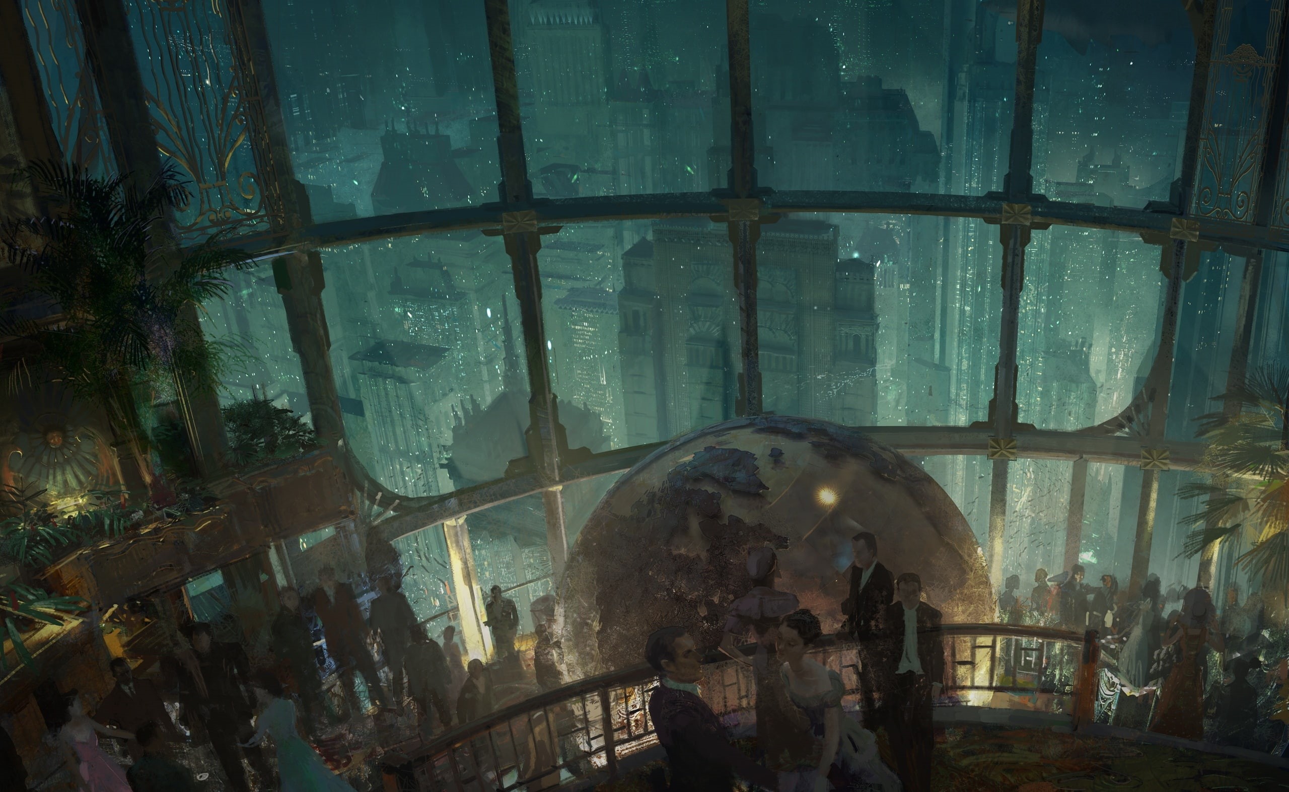 rpg game, building, damaged, representation, indoors, glass, BioShock, bioshock game, life, built structure, rpg, bioshock 2, game, no people, digital composite, HD Wallpaper