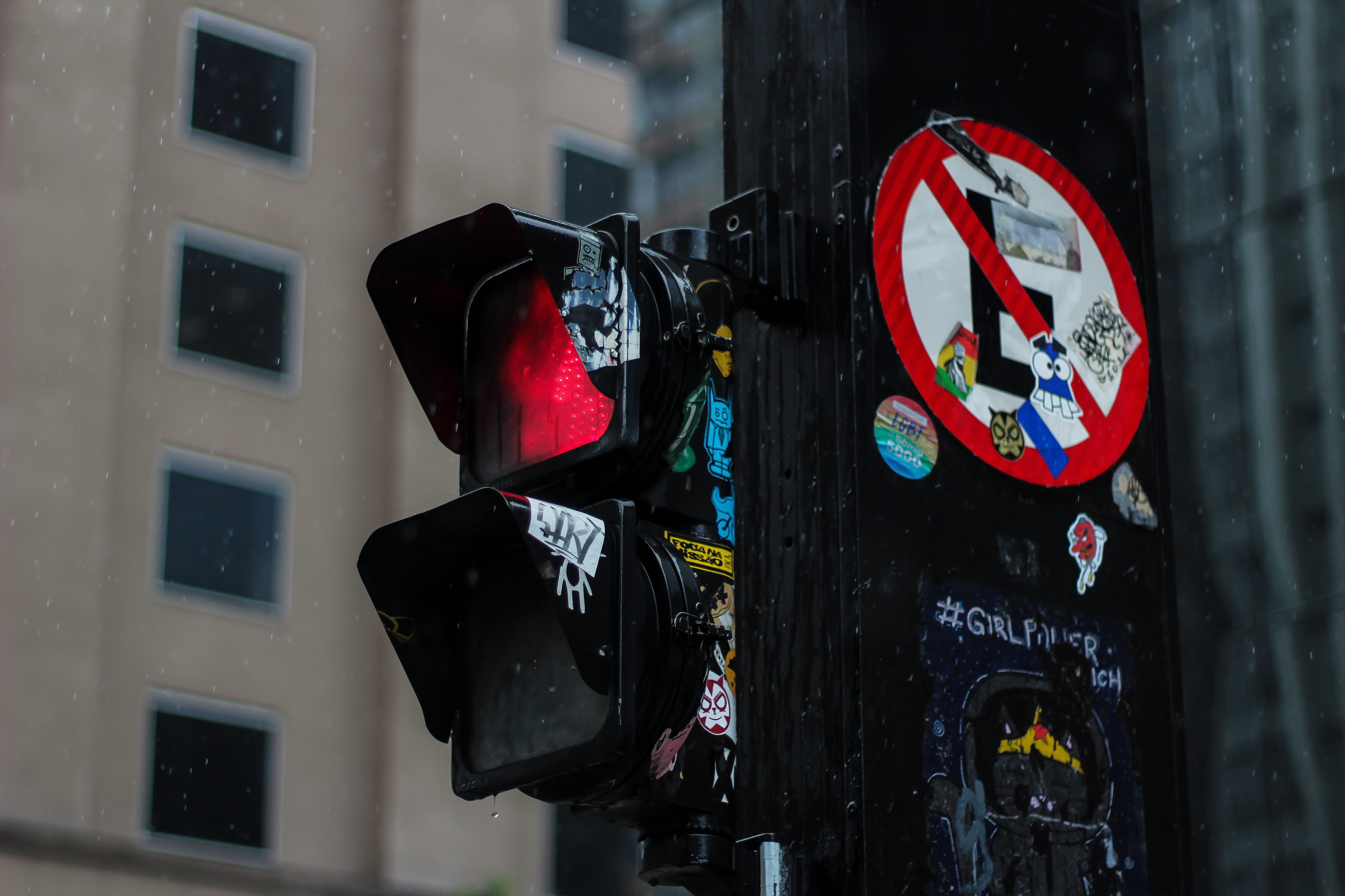 stoplight, urban, outdoors, security, close-up, dont walk, town, protection, sign, focus on foreground, communication, symbol, crosswalk, street, logo, HD Wallpaper