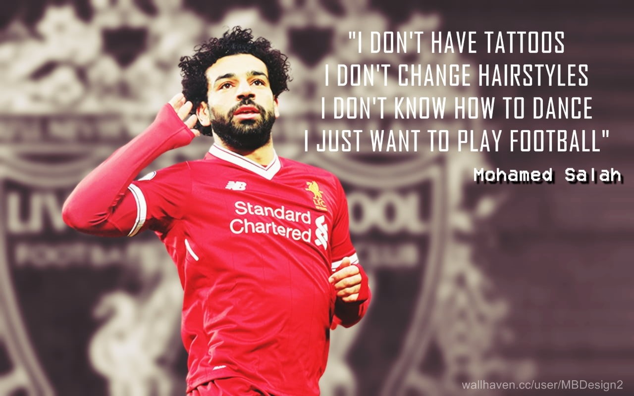 digital art, Liverpool FC, quote, 720P, Mohamed Salah, Football, HD Wallpaper