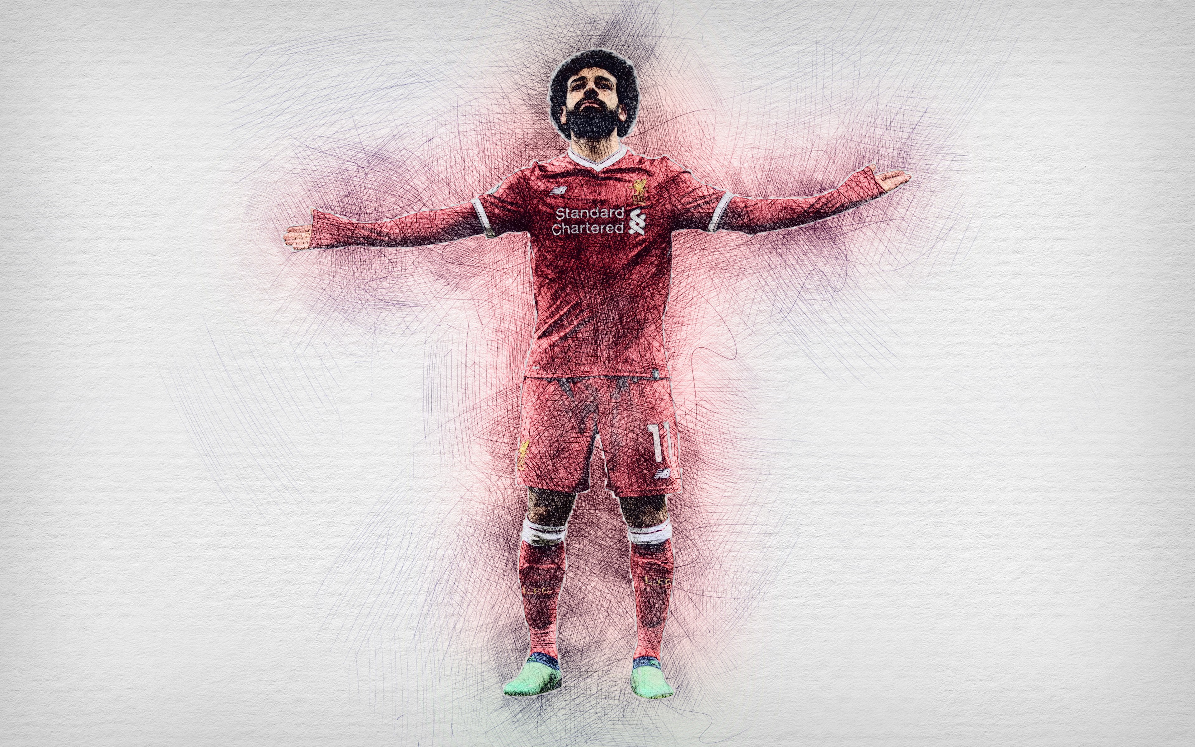 Liverpool F.C., Mohamed Salah, Soccer, 4K, HD Wallpaper