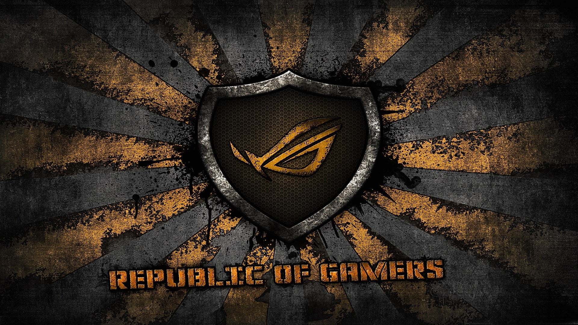 x, 1080P, asus, Yellow, rog, sunburst, art, technology, hd, HD Wallpaper