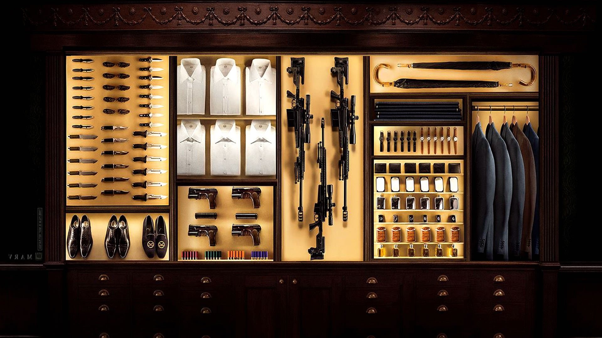 gun, spy, action, kingsman-secret-service, weapon, adventure, 1080P, crime, comedy, secret, kingsman, service, HD Wallpaper