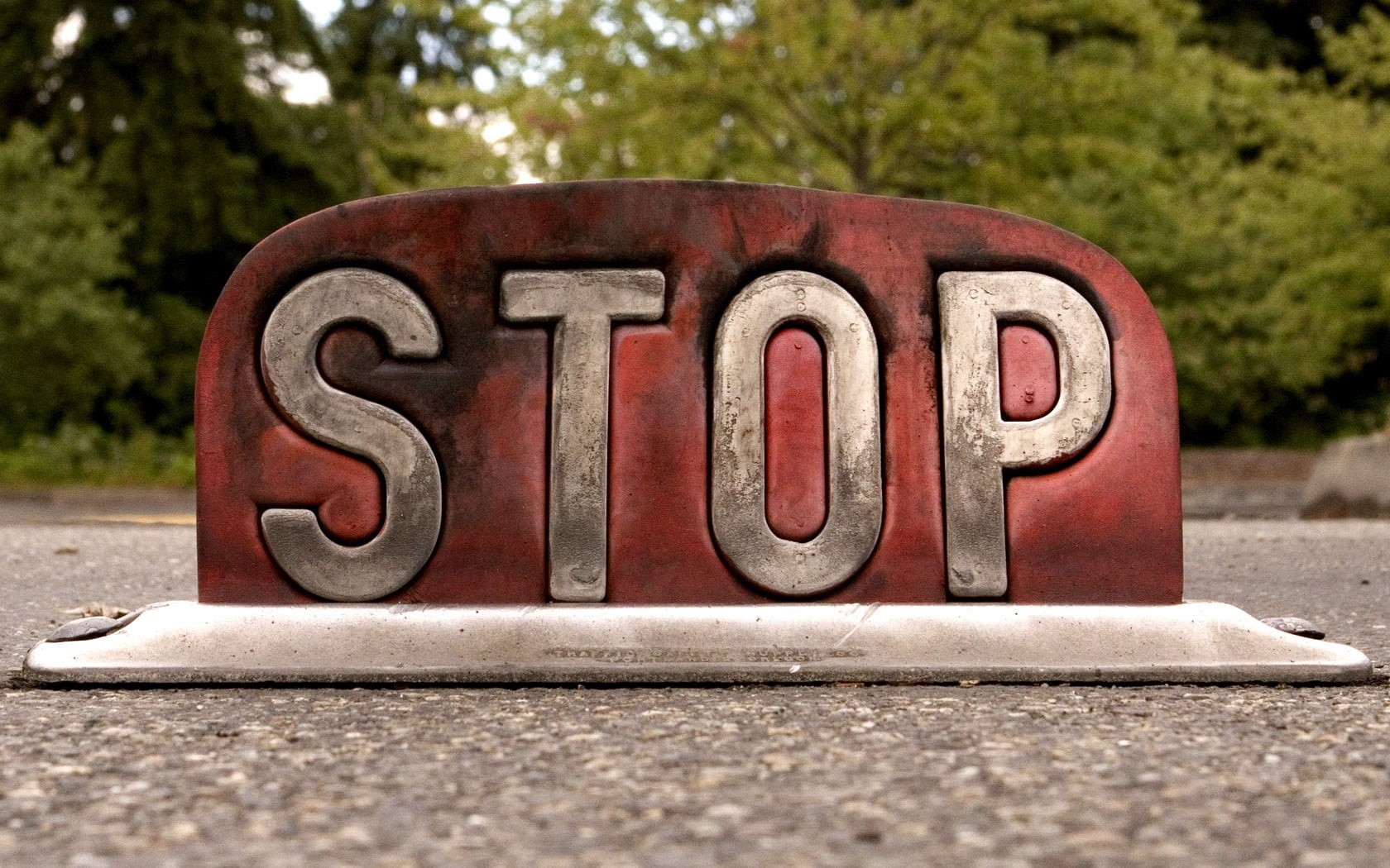 stop, transportation, day, focus on foreground, wood - material, letter, text, metal, signage, tree, selective focus, outdoors, plant, white, signs, western script, HD Wallpaper