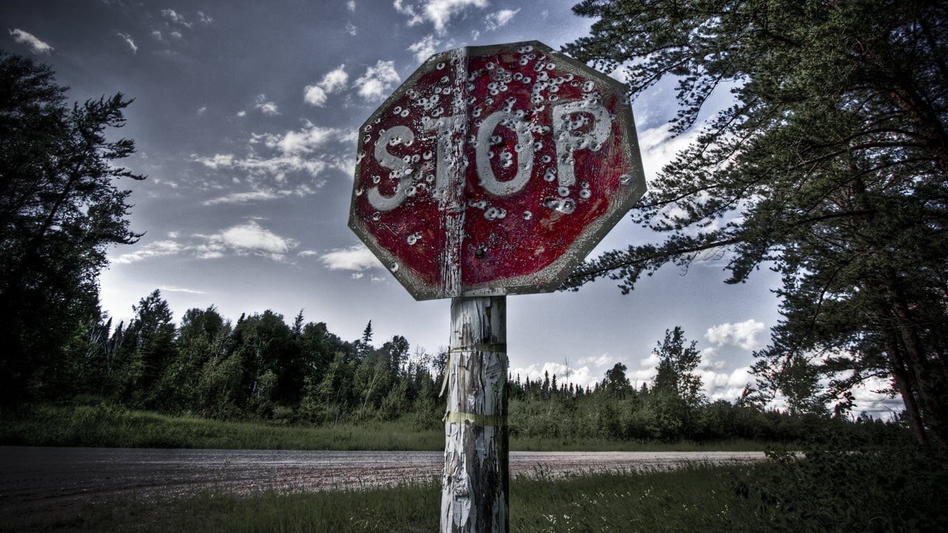 message, growth, western script, communication, cloud - sky, stop sign, no people, stop, plant, nature, text, landscape, tree, information sign, land, warning sign, HD Wallpaper