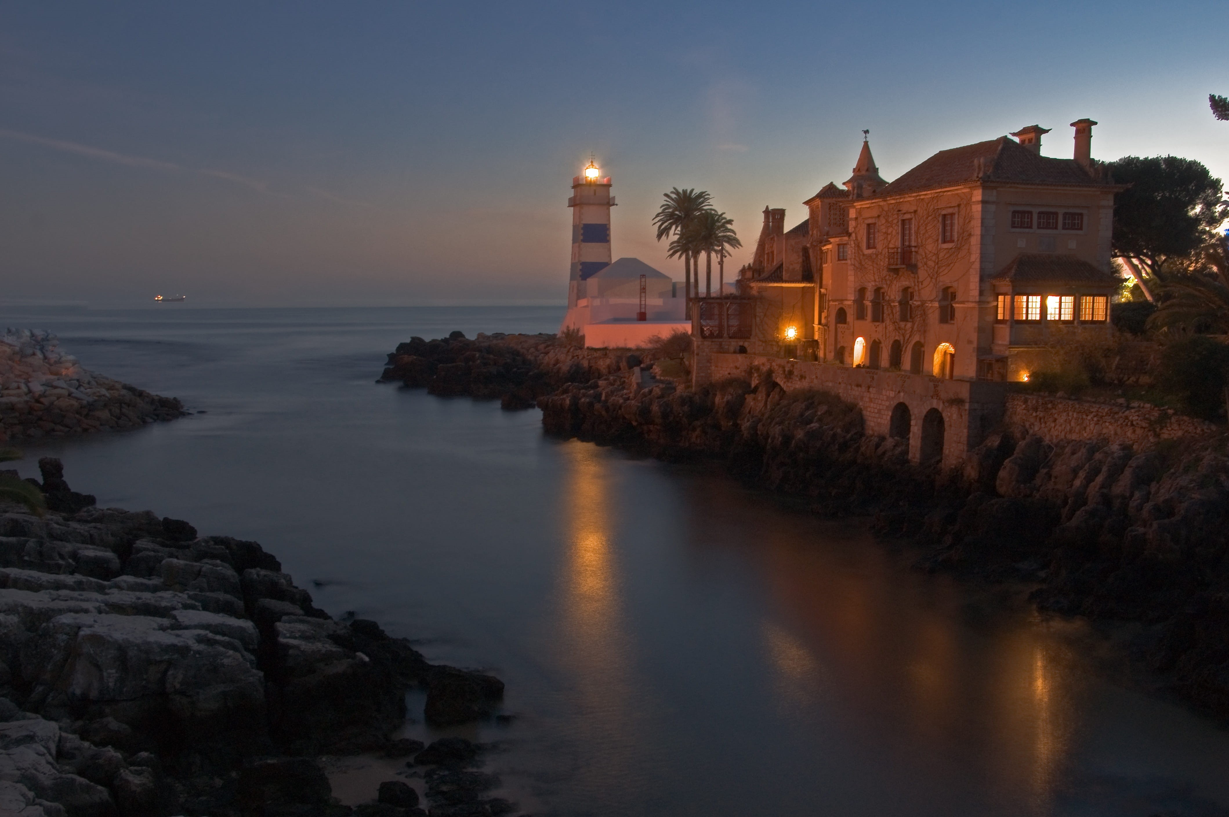 history, backlight, sunset, sea, illuminated, scenics - nature, travel destinations, sky, building, natural, beach, built structure, nightfall, building exterior, HD Wallpaper