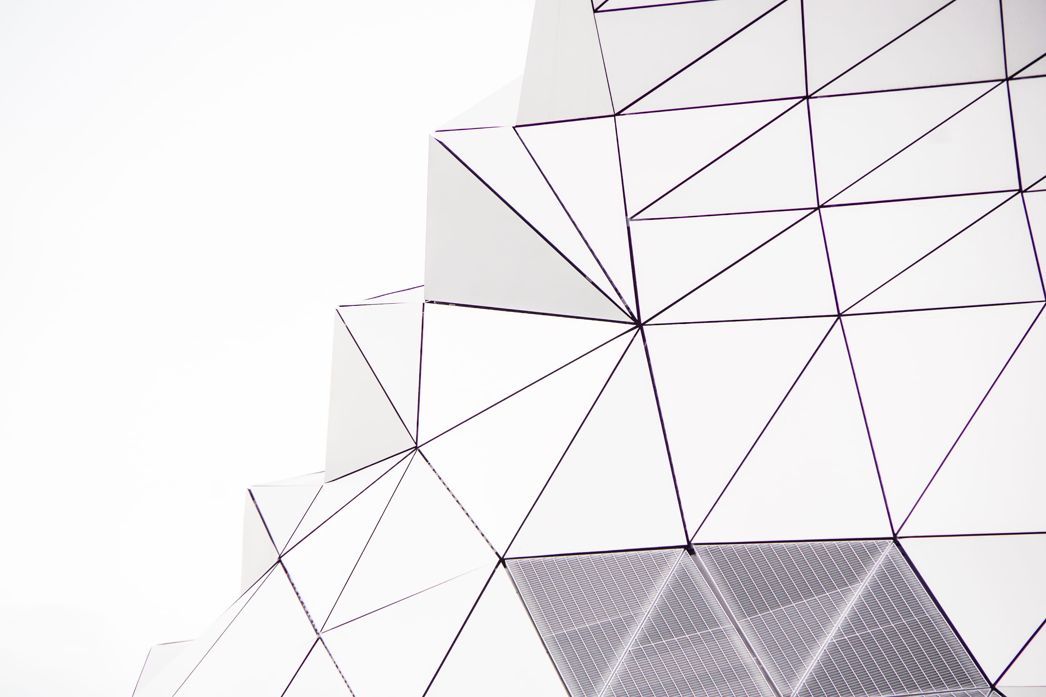 clear sky, sky, minimalism, architecture, geometric, design, abstract, white background, building, bright, pattern, outdoors, france, confluence, monochrome, HD Wallpaper