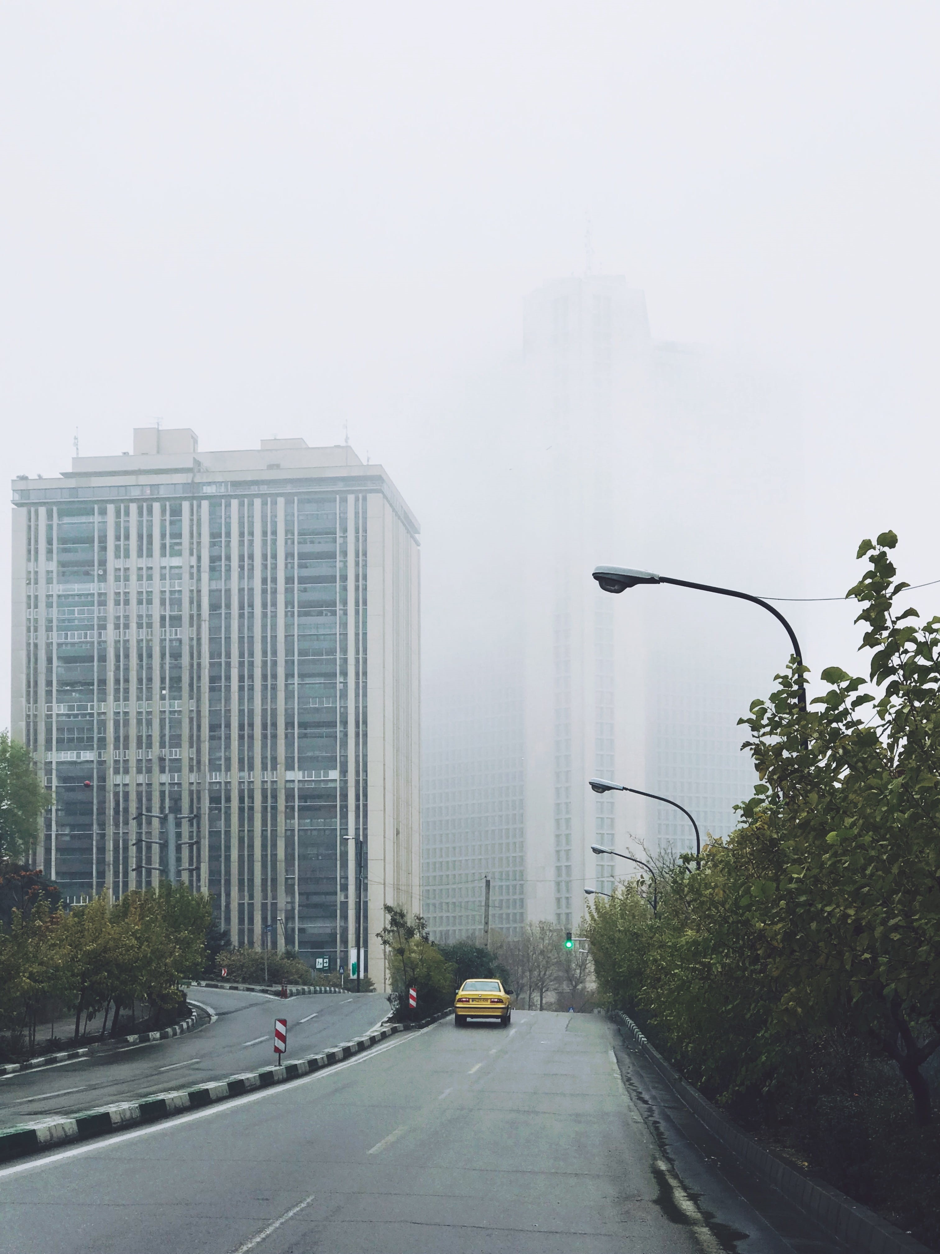way, no people, office building exterior, iran, transportation, architecture, building exterior, skyscraper, high, street, car, road, city, nature, plant, Phone HD Wallpaper