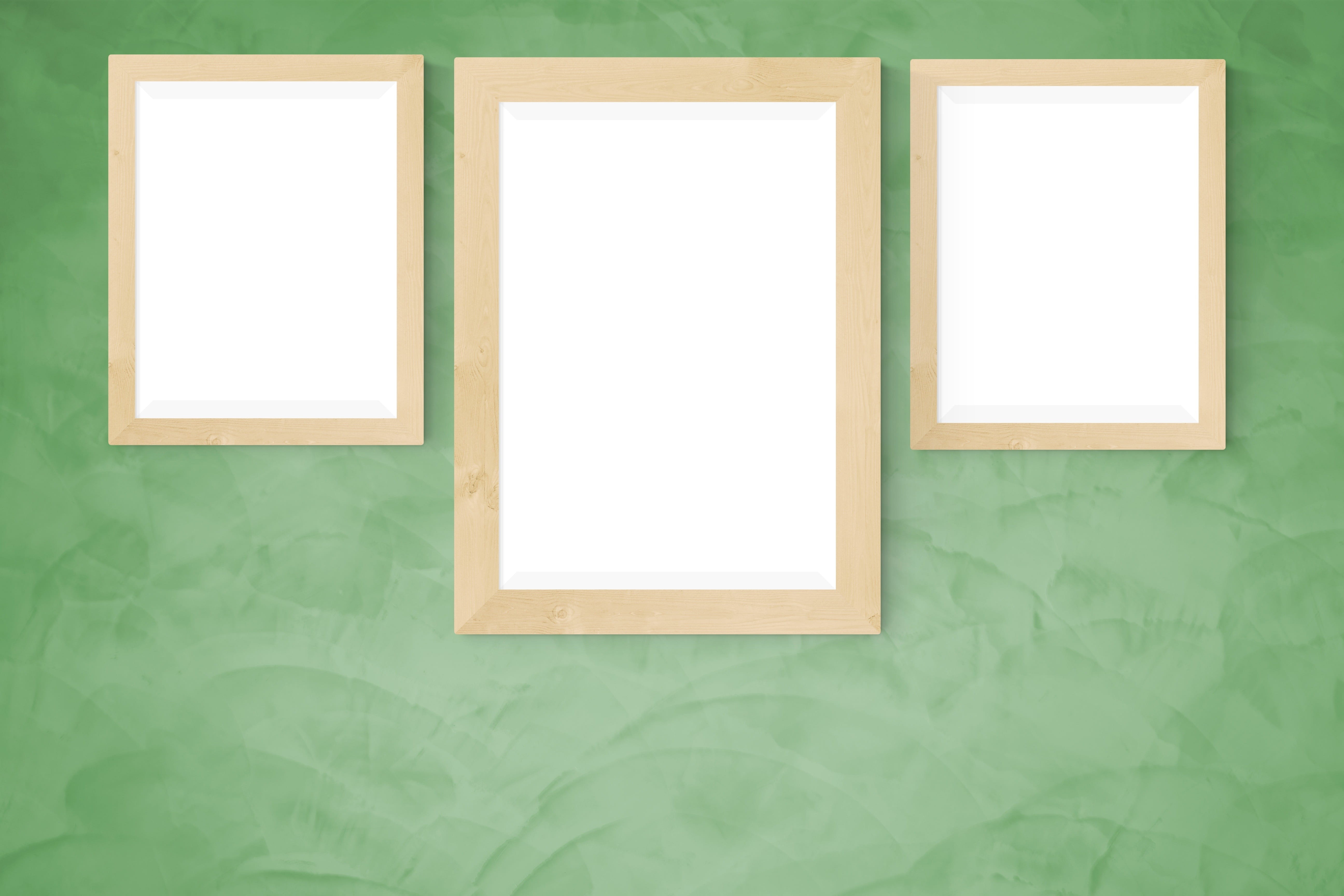design, art and craft, wall - building feature, poster, picture frame, realistic, brown, interior, paint, green color, empty, backgrounds, copy space, blank, HD Wallpaper