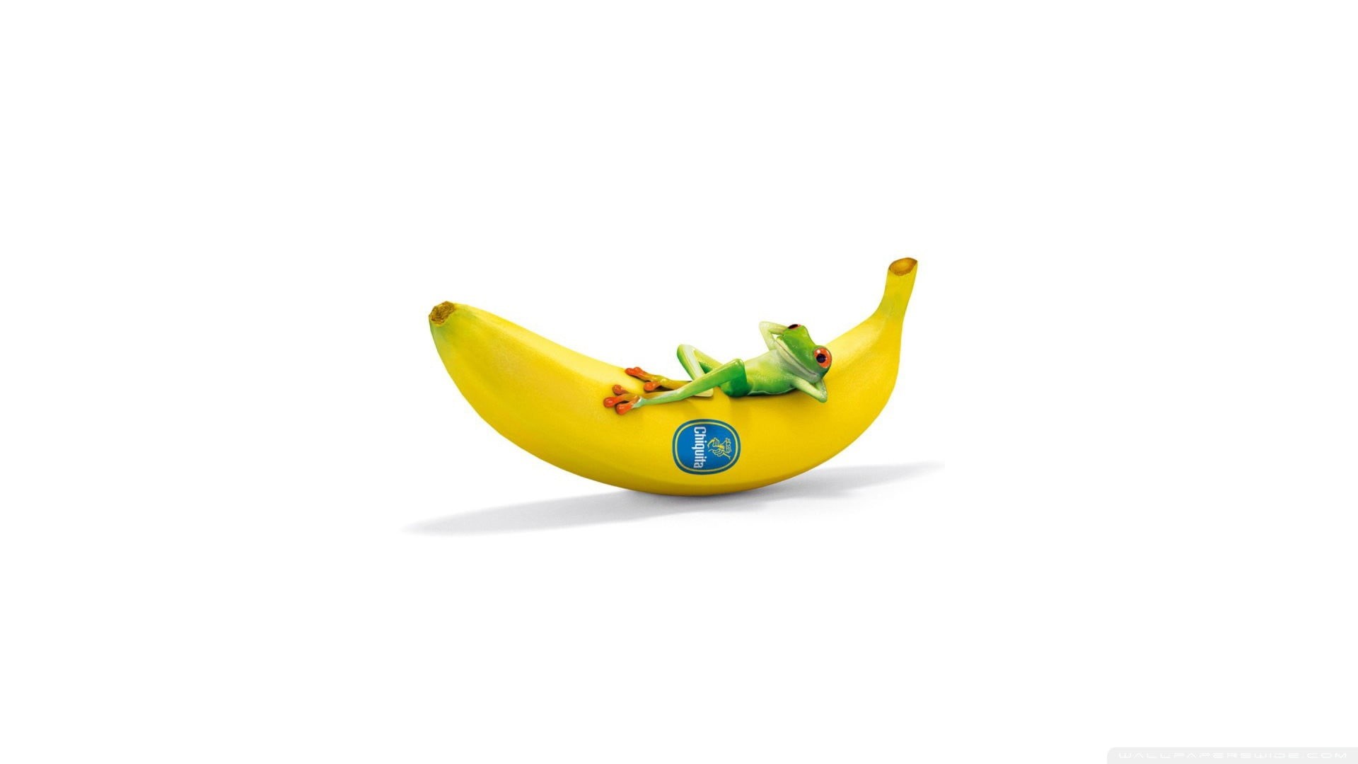 1080P, simple background, banana, ripe, wellbeing, vegetable, white background, yellow, freshness, chili pepper, humor, digital art, geico, minimalism, HD Wallpaper