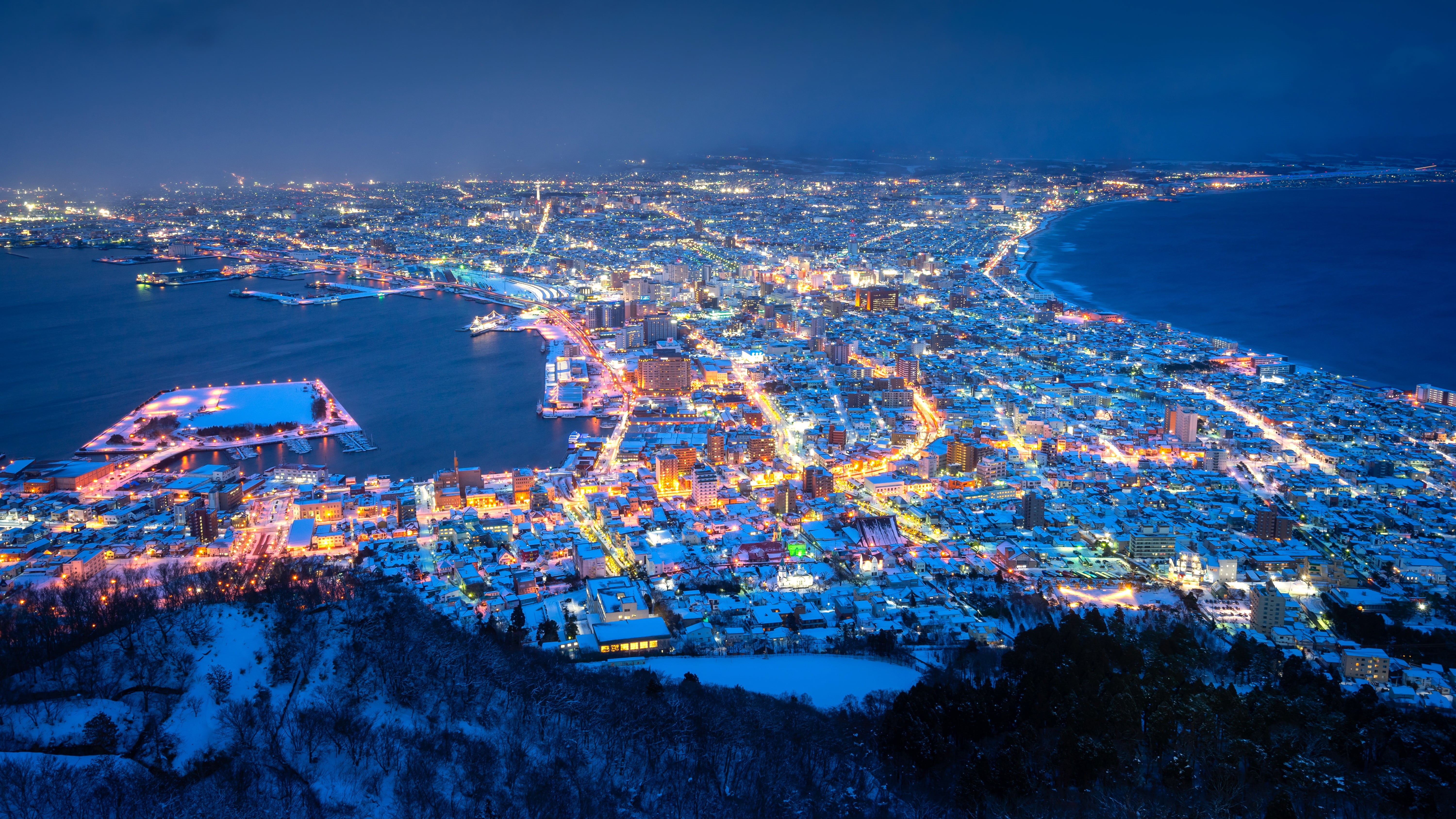 Hokkaido, Japan, Mount Hakodate, 5K, HD Wallpaper
