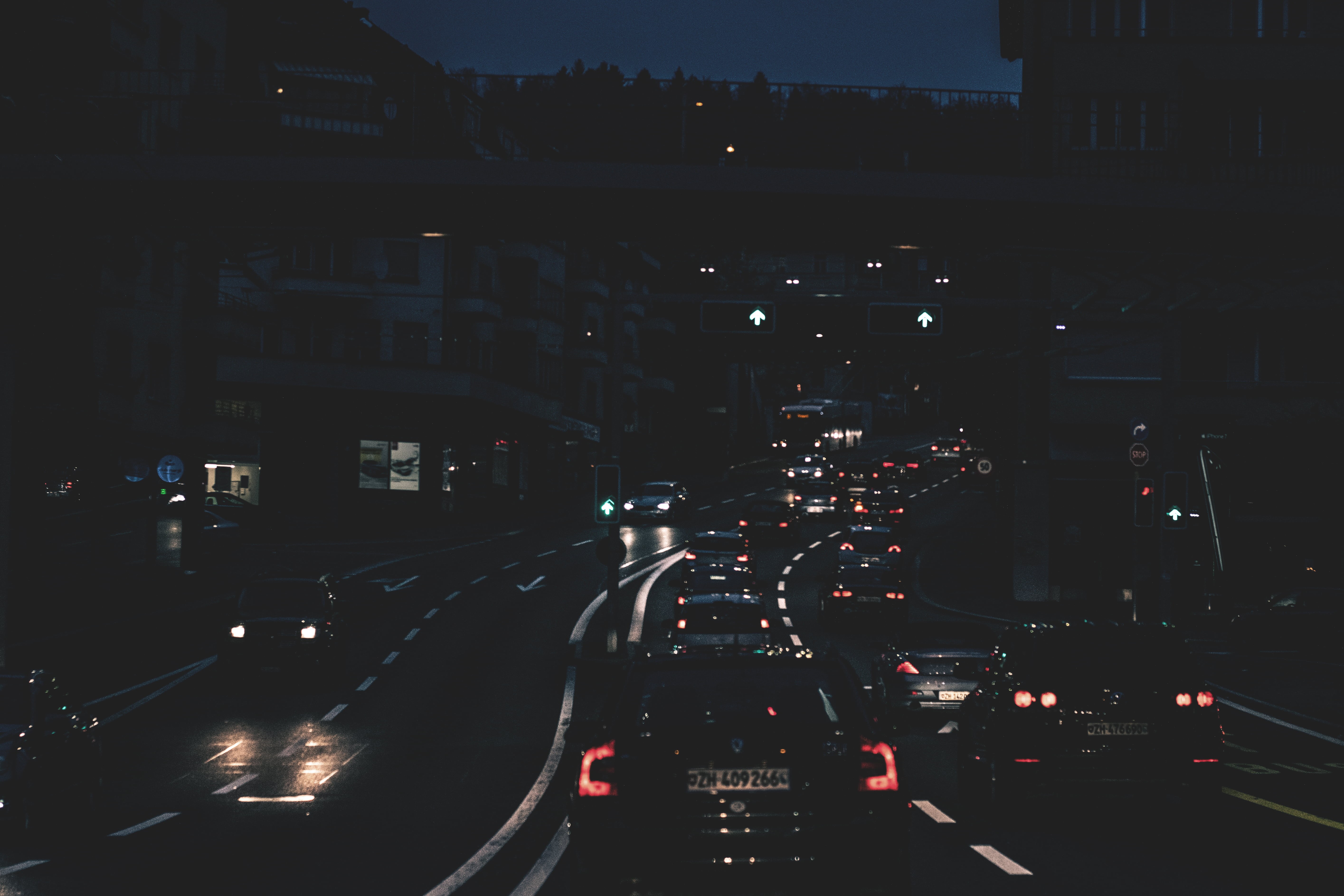 city Life, illuminated, cars, driving, dusk, architecture, traffic, blurred Motion, urban Skyline, lighting Equipment, city street, mode of transportation, HD Wallpaper