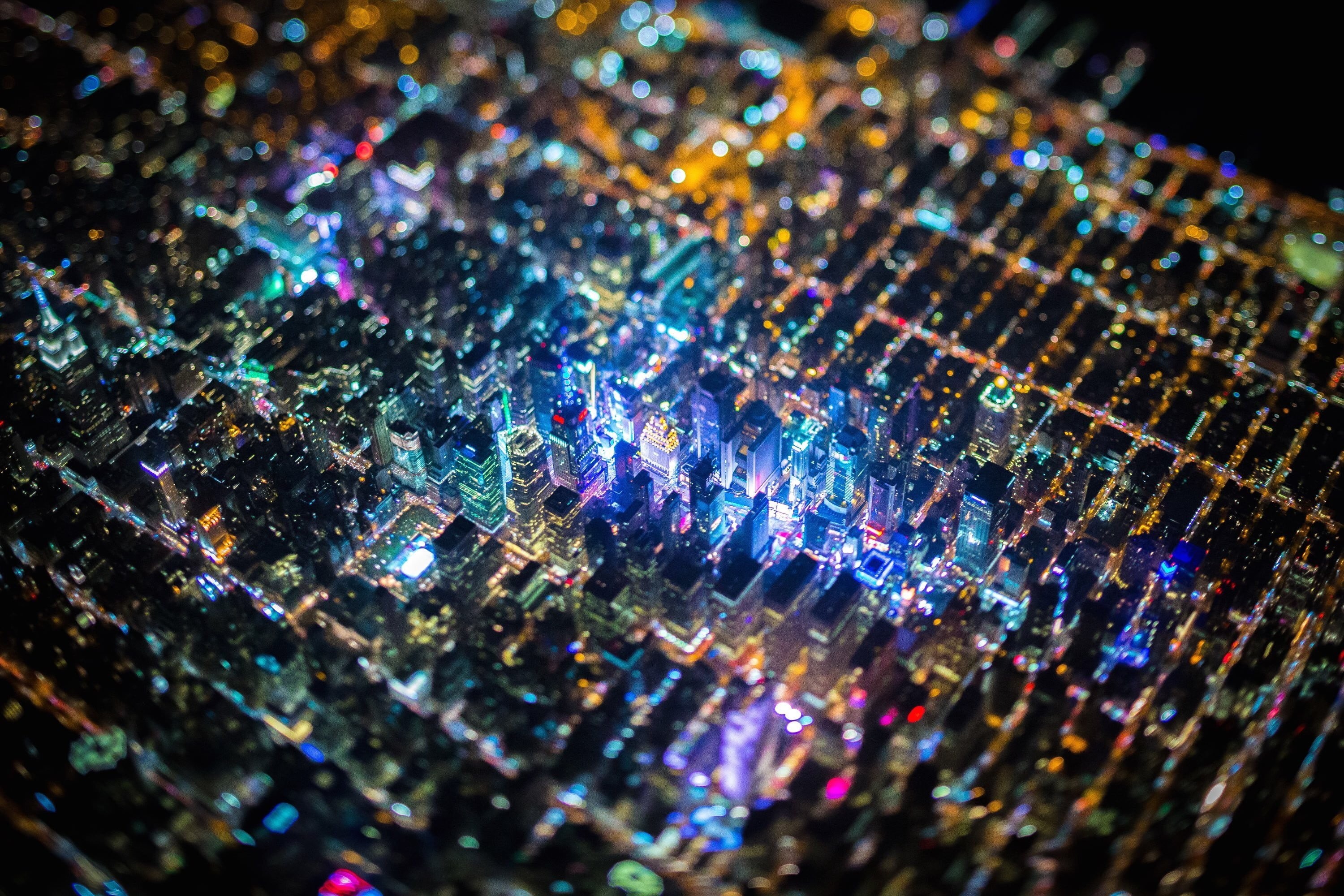high angle view, lED, multi Colored, lighting Equipment, close-up, bright, light, electronics Industry, chips, blue, shiny, glowing, illuminated, pattern, HD Wallpaper