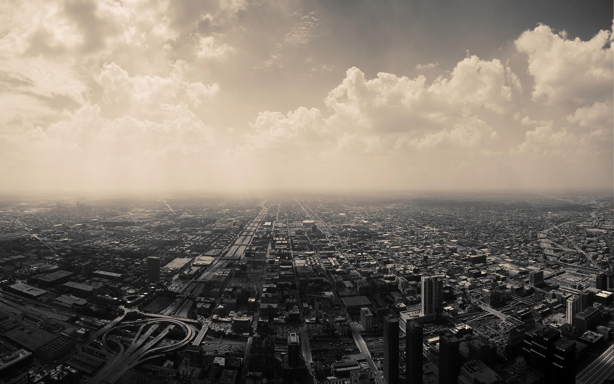 tower, sunset, office Building, 2K, traffic, building Exterior, architecture, high, outdoors, dusk, aerial View, road, no People, town, downtown District, HD Wallpaper