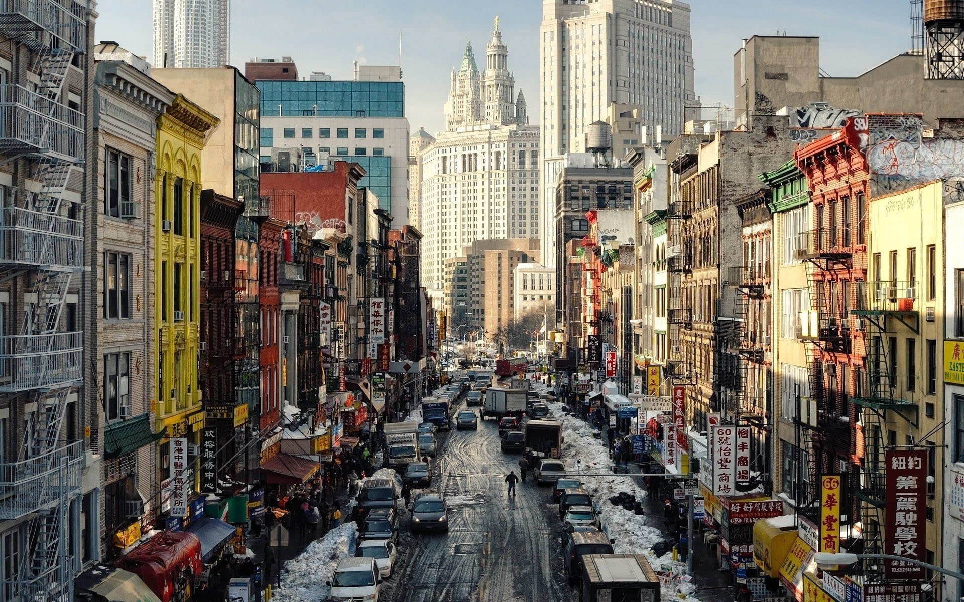 uSA, city street, transportation, traffic, taxi, 1080P, high angle view, manhattan - New York City, concrete, new York City, skyscrapers, motor vehicle, HD Wallpaper
