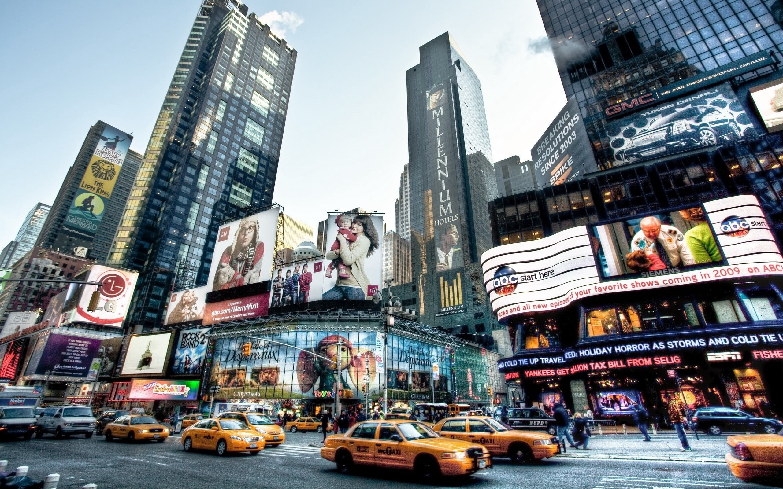times Square - Manhattan, new york, skyscrapers, advertising, retail, sky, outdoors, crowded, asia, cab, hdr, cityscape, uSA, ford, incidental people, building Exterior, HD Wallpaper