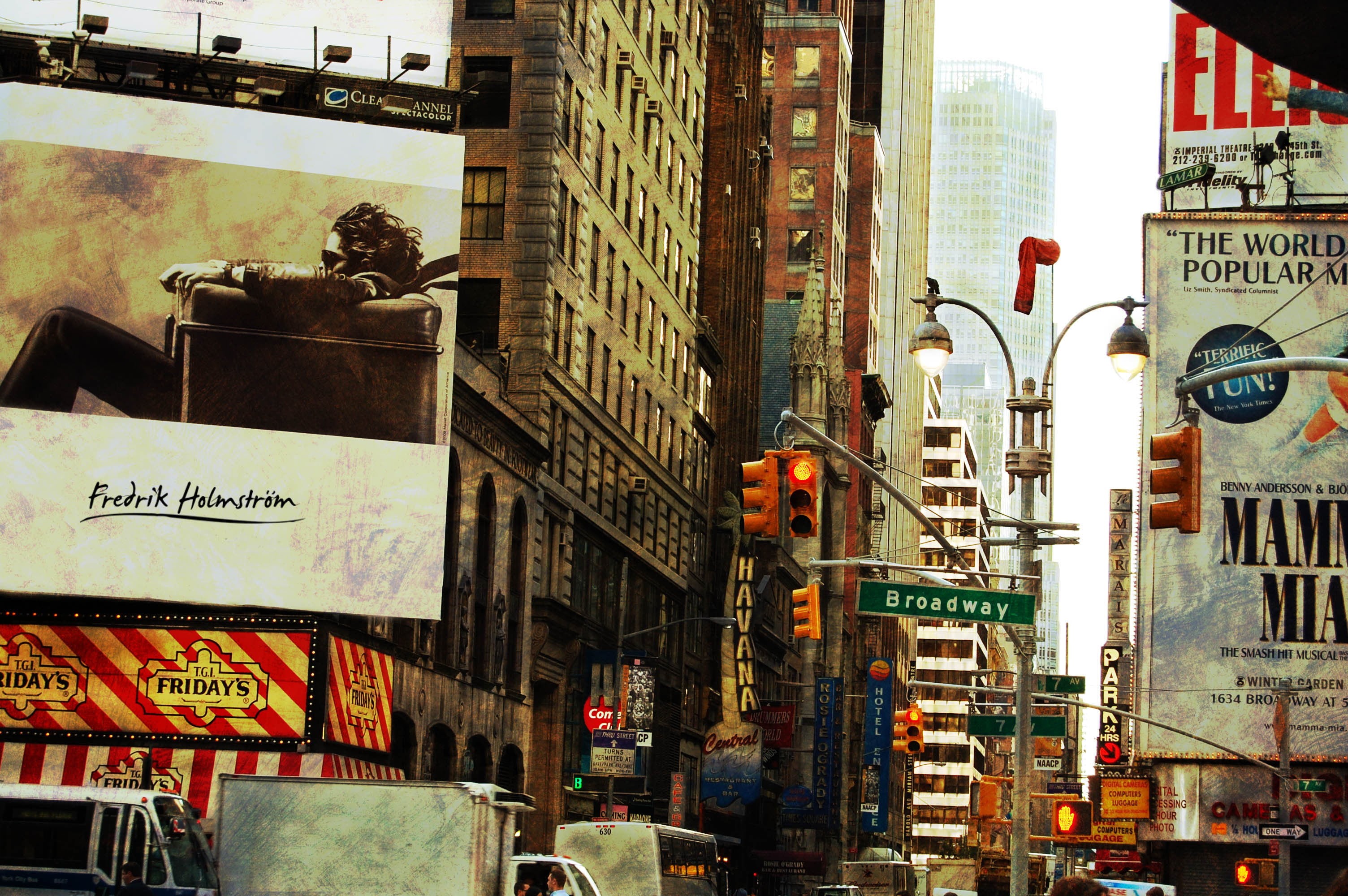 nightlife, outdoors, advertisement, built Structure, sign, USA, Broadway, transportation, store, new York City, business, tgif, travel Destinations, times Square - Manhattan, HD Wallpaper