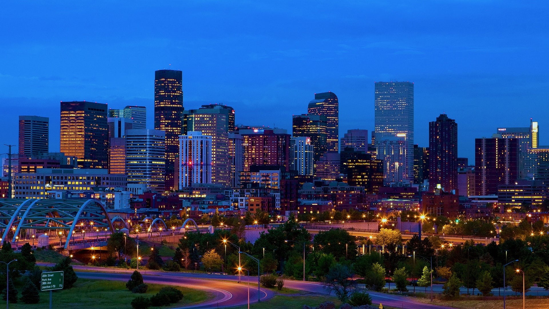 Colorado, Buildings, Denver, 1080P, Lights, Night, Skyline, USA, HD Wallpaper
