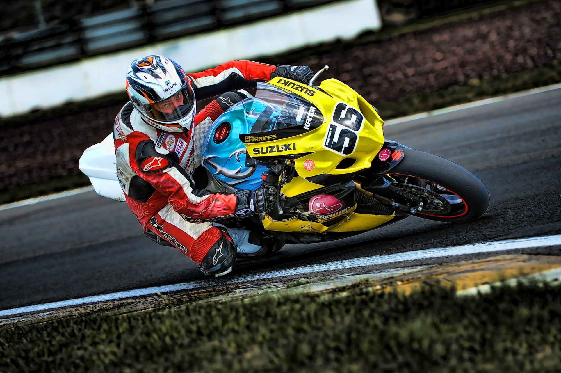 competitive Sport, sport, BMV, Ducati, KTM, ホンダ, 革, Cagiva, general Practitioner, driver, 1080P, Honda, speed, Daytona, white, riding, yellow, motorsport, HD Wallpaper