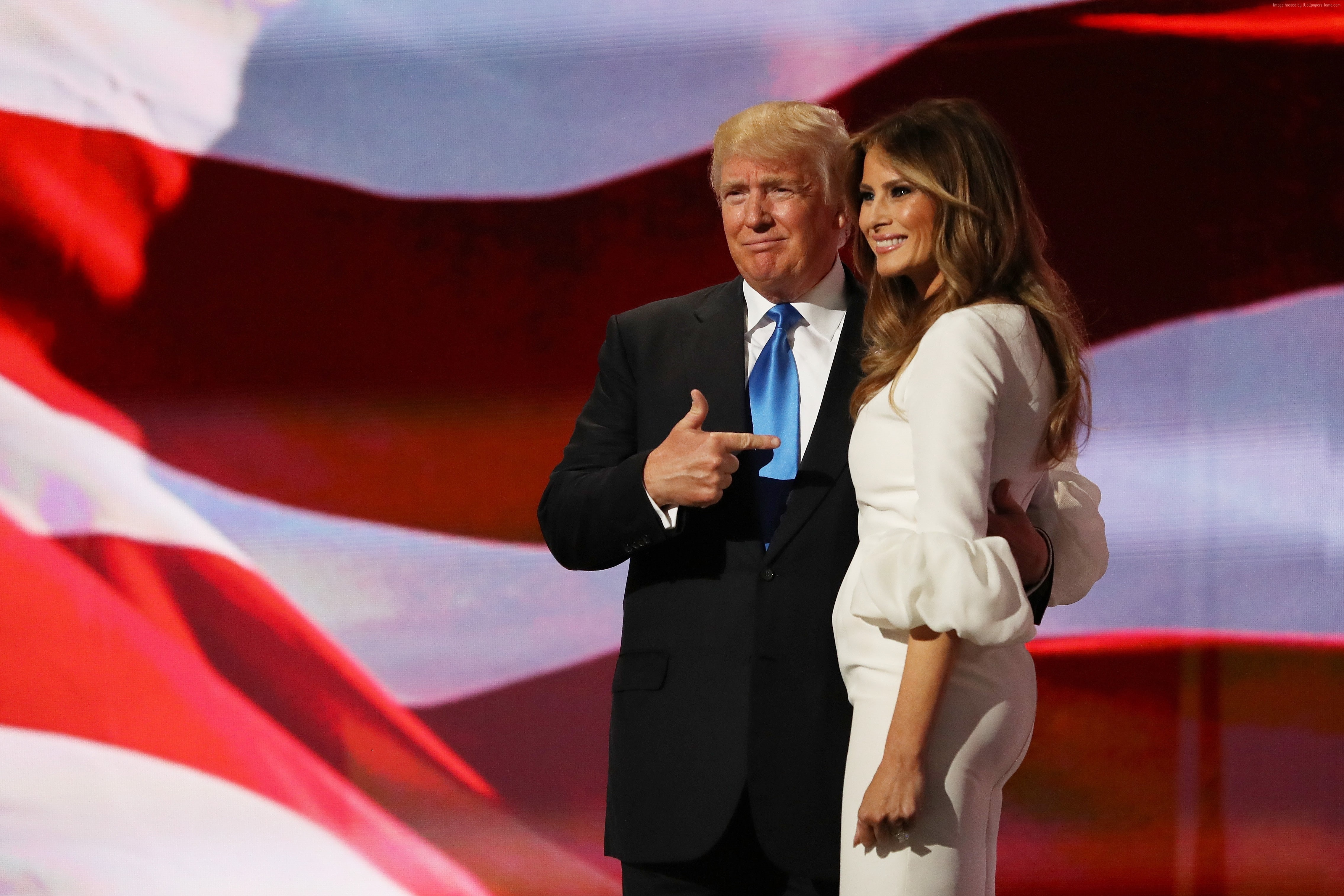 4K, US President, Donald Trump, Melania Trump, first lady, HD Wallpaper