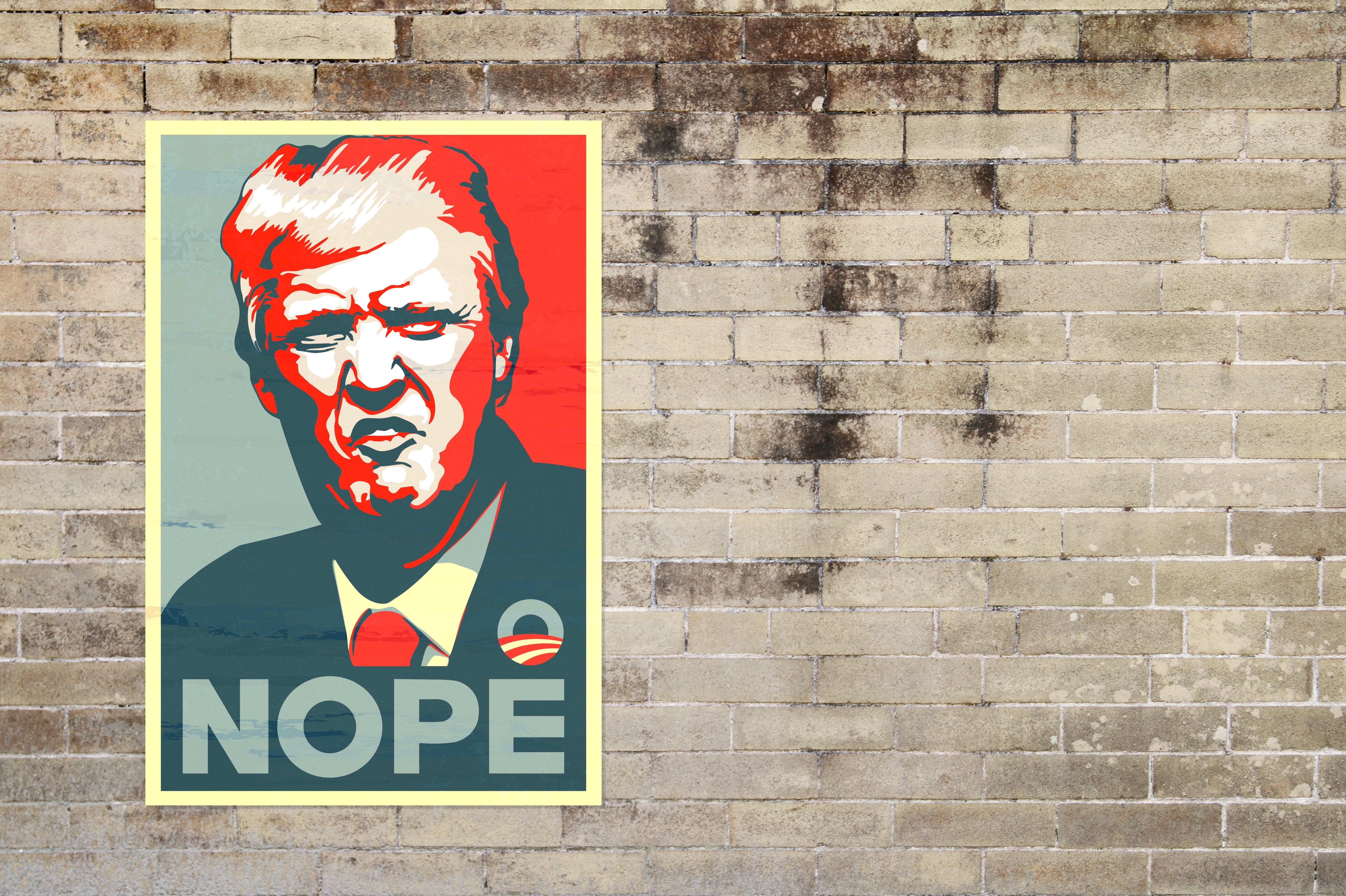 2016, candidate, message, sign, one person, paper, no people, brick wall, wall - building feature, donald trump, built structure, writing, day, one man only, HD Wallpaper