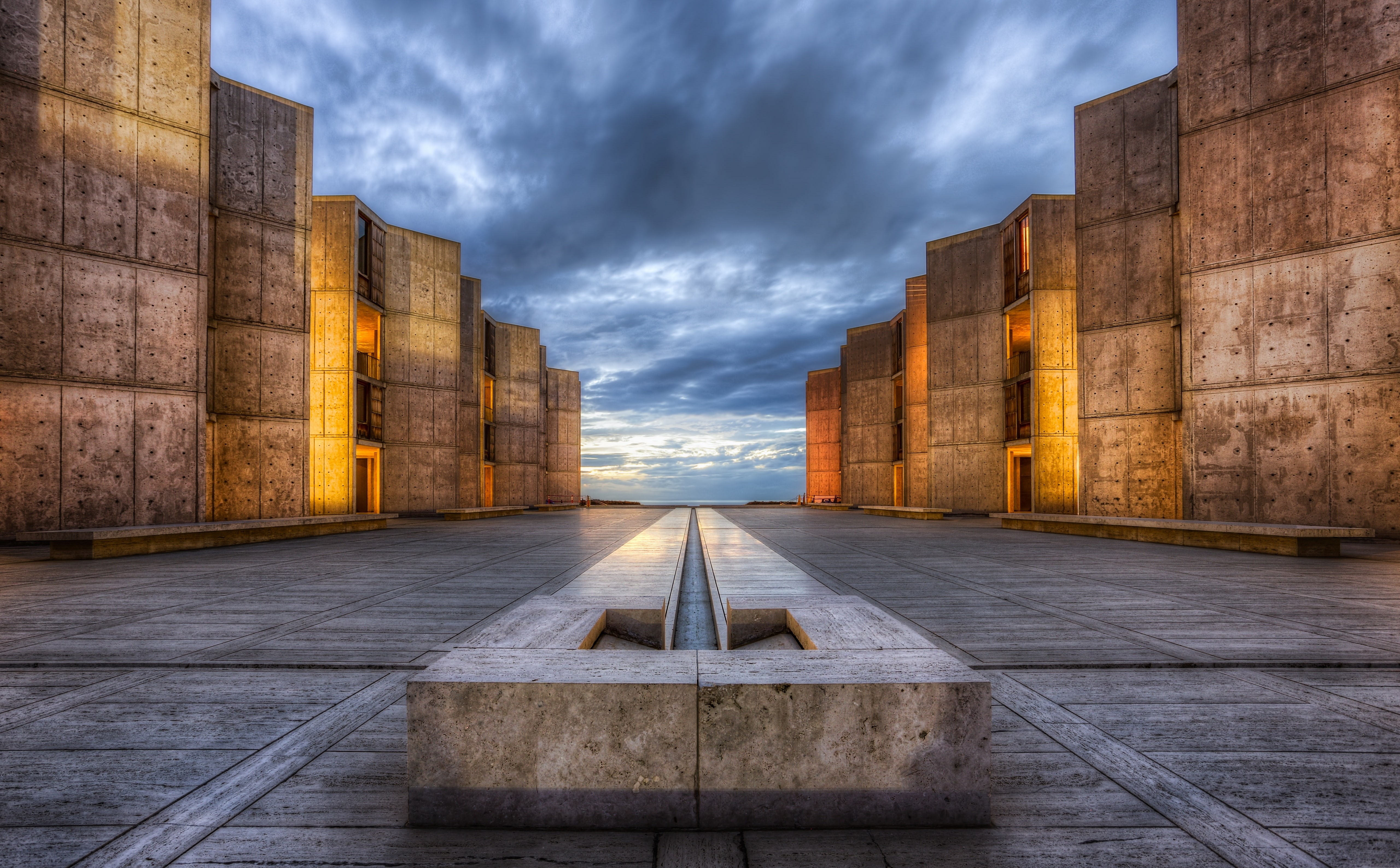 building, salk, city, travel destinations, California, nature, san diego, architecture, day, wall, cloud - sky, the past, overcast, La Jolla, in a row, HD Wallpaper