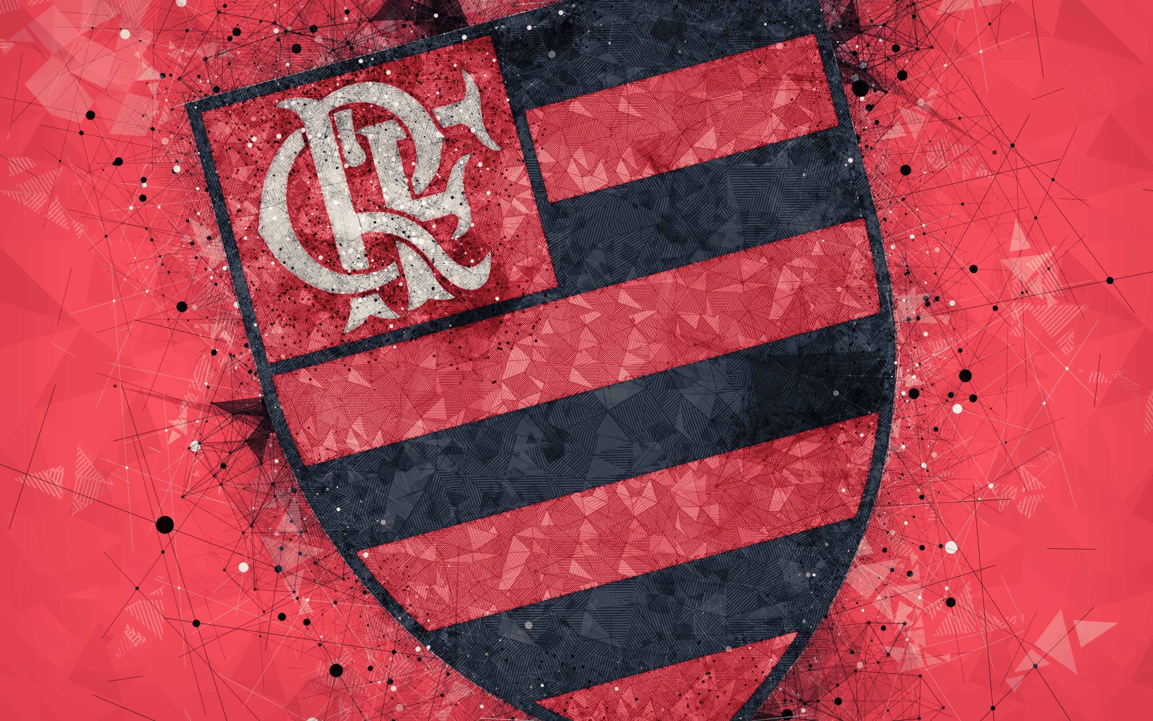 Clube de Regatas do Flamengo, Soccer, 4K, Logo, HD Wallpaper