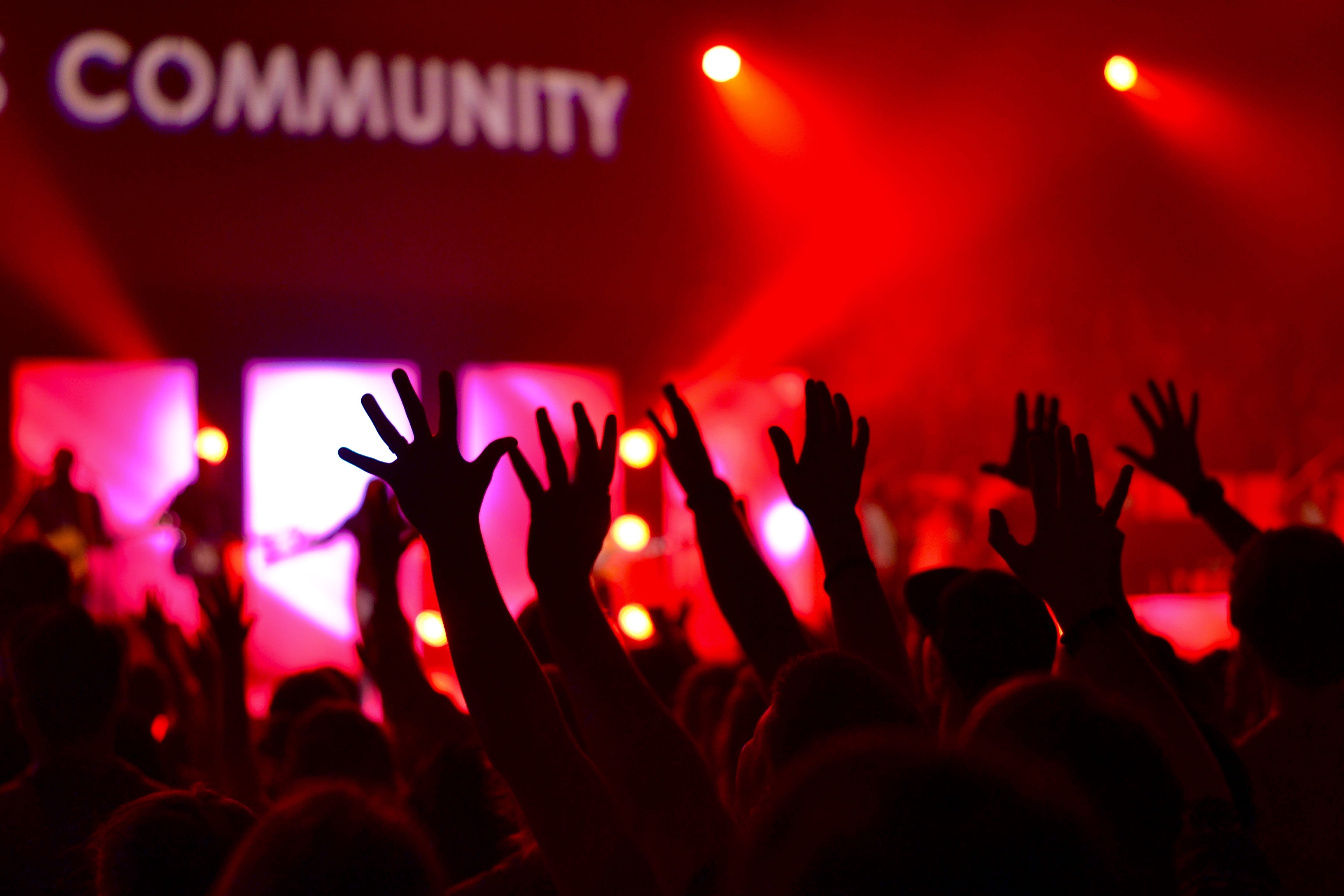 party - Social Event, musical Band, human arm, concert, fun, nightlife, silhouette, spectator, entertainment, group Of People, large Group Of People, musician, HD Wallpaper