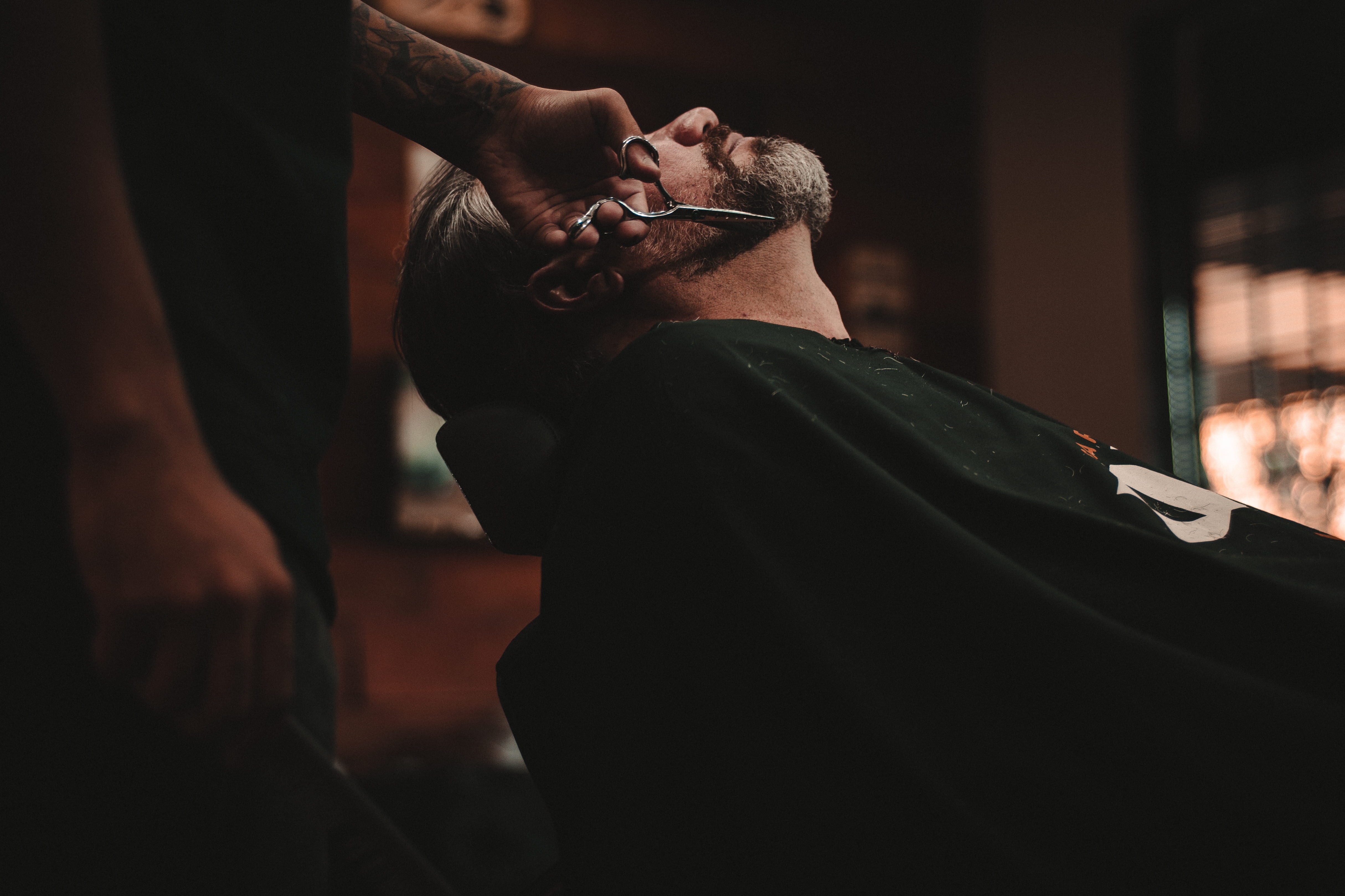 4K, dark, man, human body part, facial hair, adult, scissors, cutting, lifestyles, store, another, s, mature men, human limb, leisure activity, males, HD Wallpaper