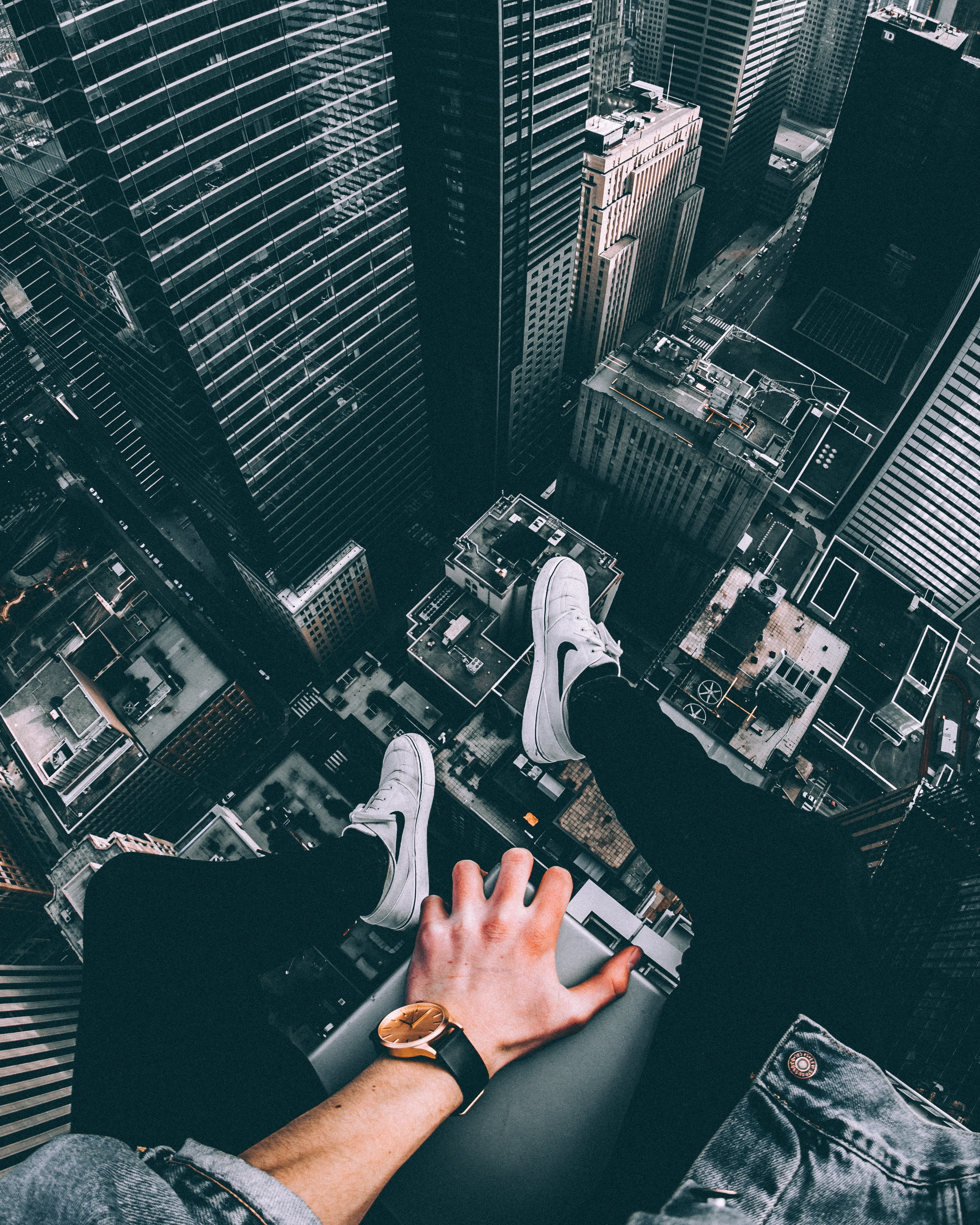 human limb, body part, two People, women, high angle view, 4K, outdoors, skyscraper, business, personal perspective, built structure, architecture, nike, Phone HD Wallpaper