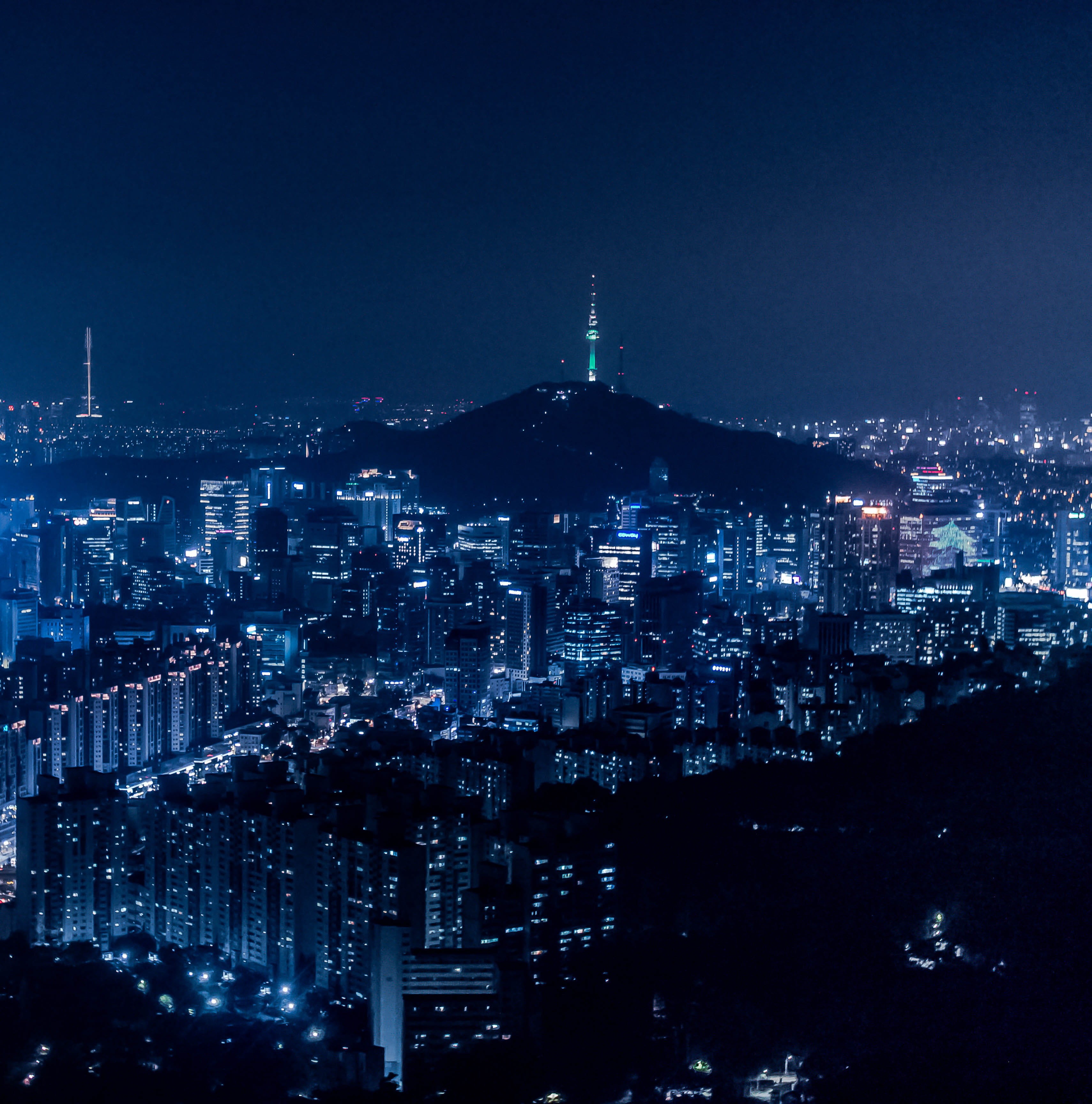 outdoors, tower, office Building, travel, architecture, urban Skyline, city Life, mountain Peak, korea, building Exterior, dusk, tokyo Prefecture, glow, Phone HD Wallpaper