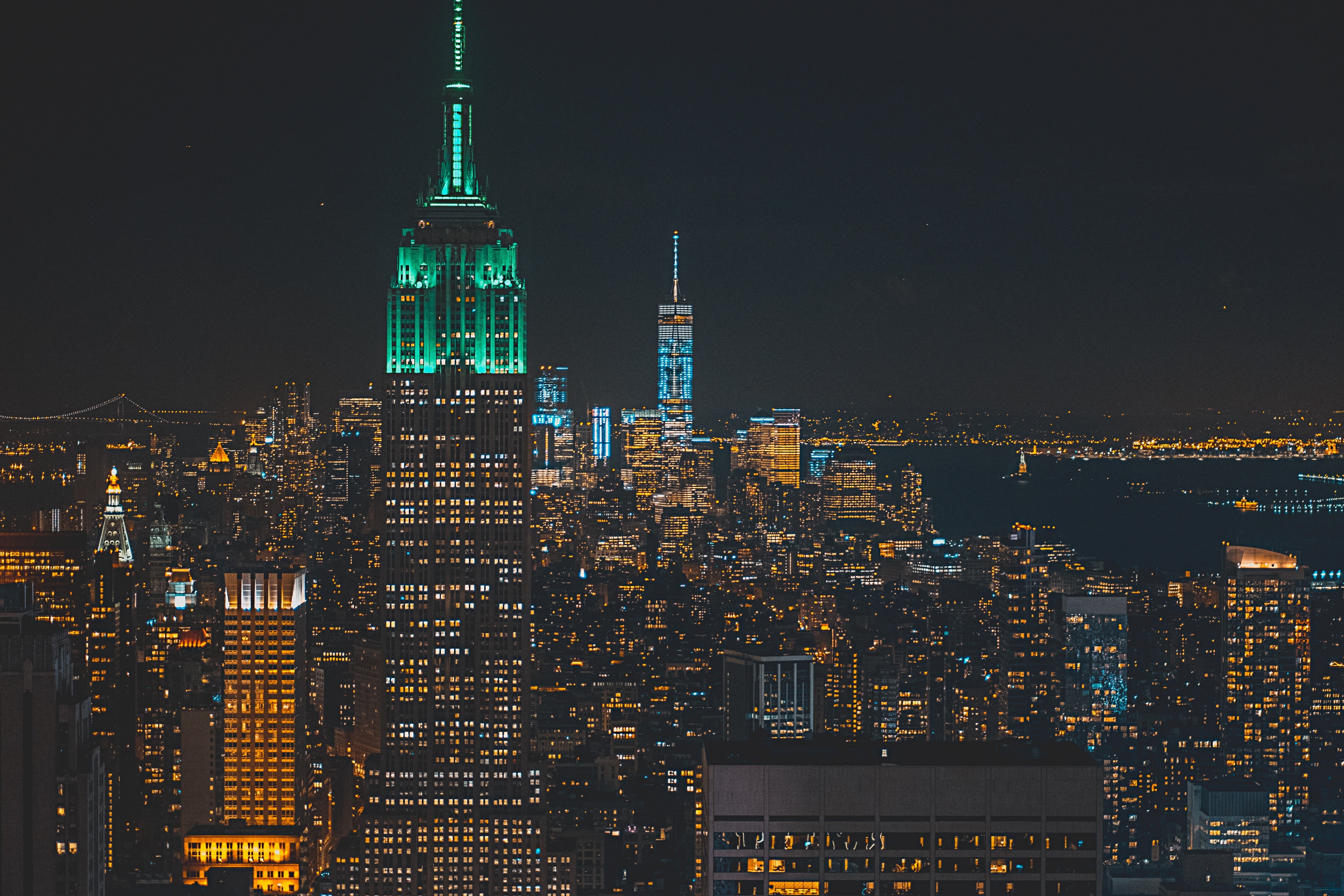 city, office, office building exterior, travel Destinations, urban Scene, tower, empire, tourism, york, new York State, twilight, modern, freedom Tower - New York, HD Wallpaper