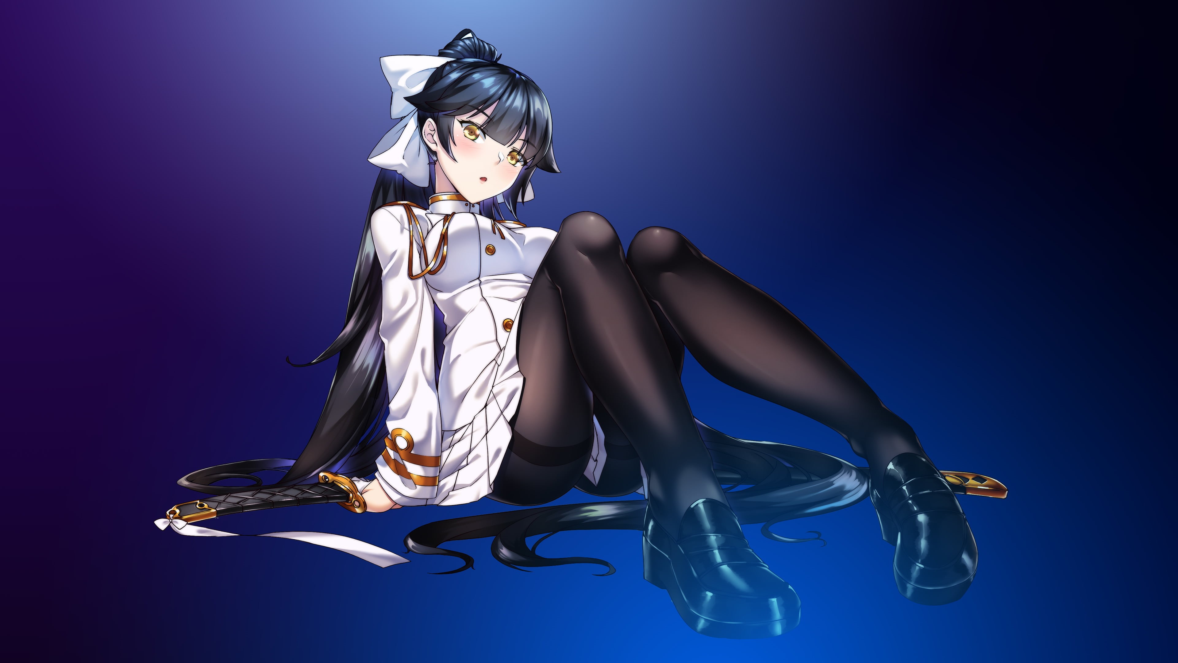 females, adult, women, beautiful people, 4K, fashion, indoors, blue, one person, beauty, colored background, cyborg, Azur Lane, young adult, anime, blue background, HD Wallpaper