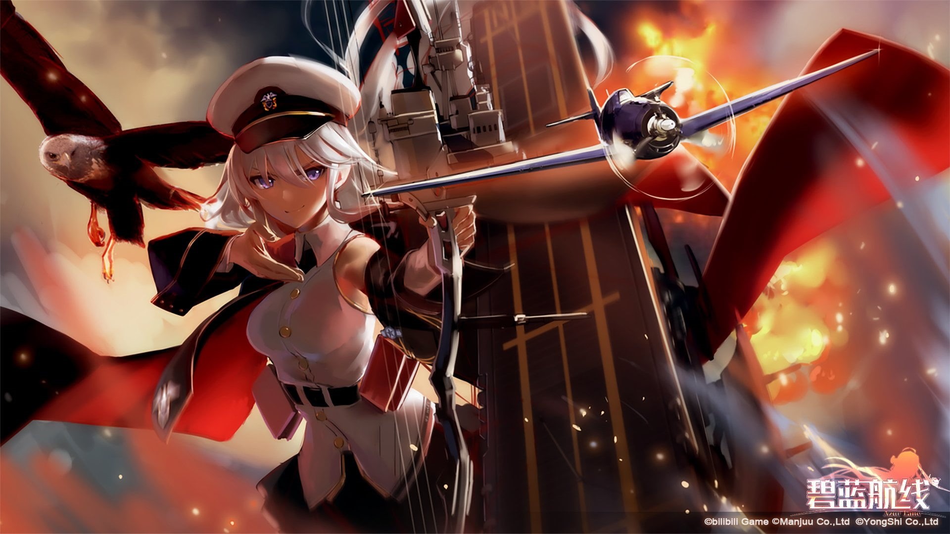 1080P, indoors, military, blurred motion, Azur Lane, motion, Bilan Hangxian, arts culture and entertainment, night, male likeness, occupation, human representation, HD Wallpaper