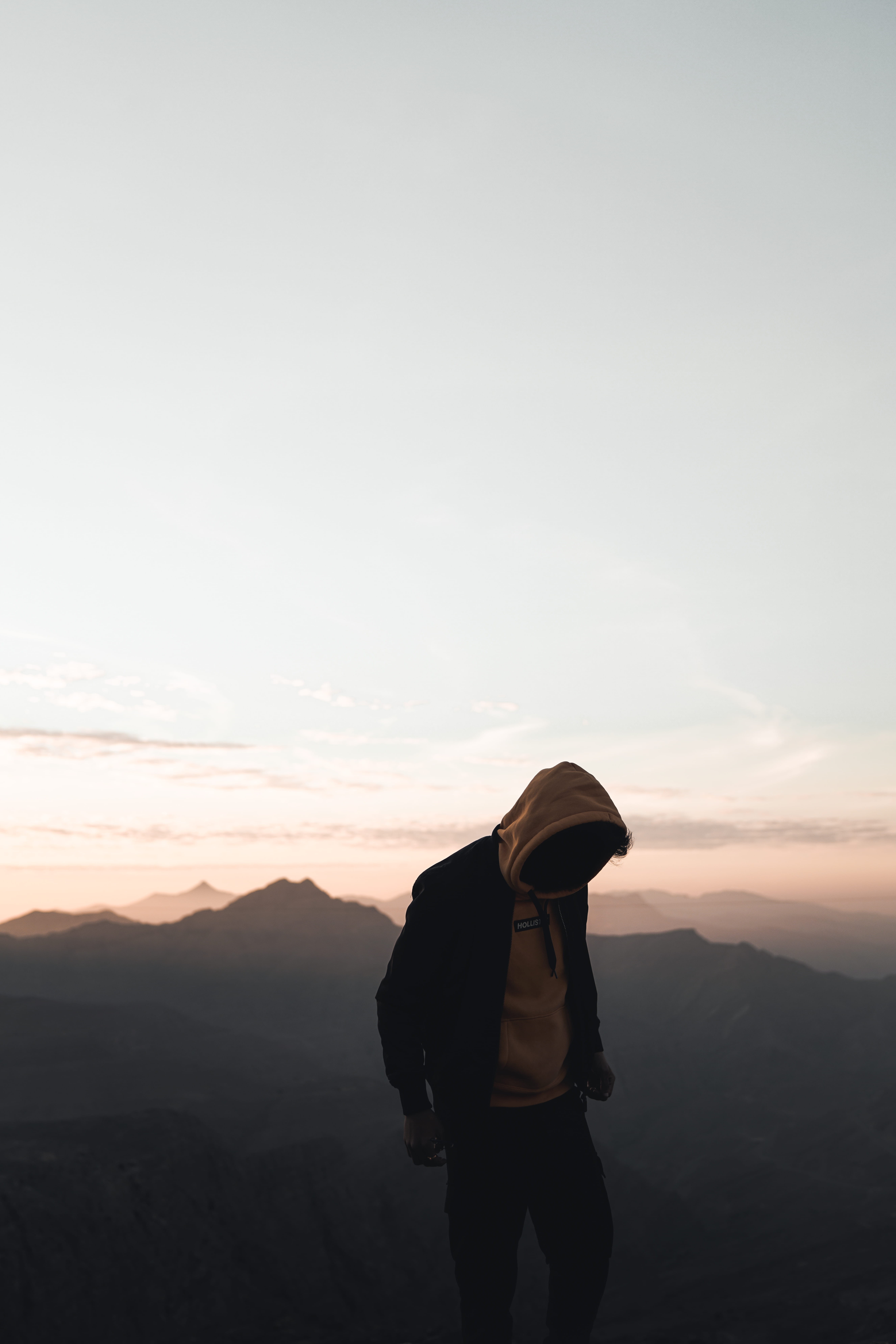 architecture, nature, tower, scenics - nature, coat, rear view, top, standing, mountain, person, real people, clothing, mountain range, three quarter length, Phone HD Wallpaper