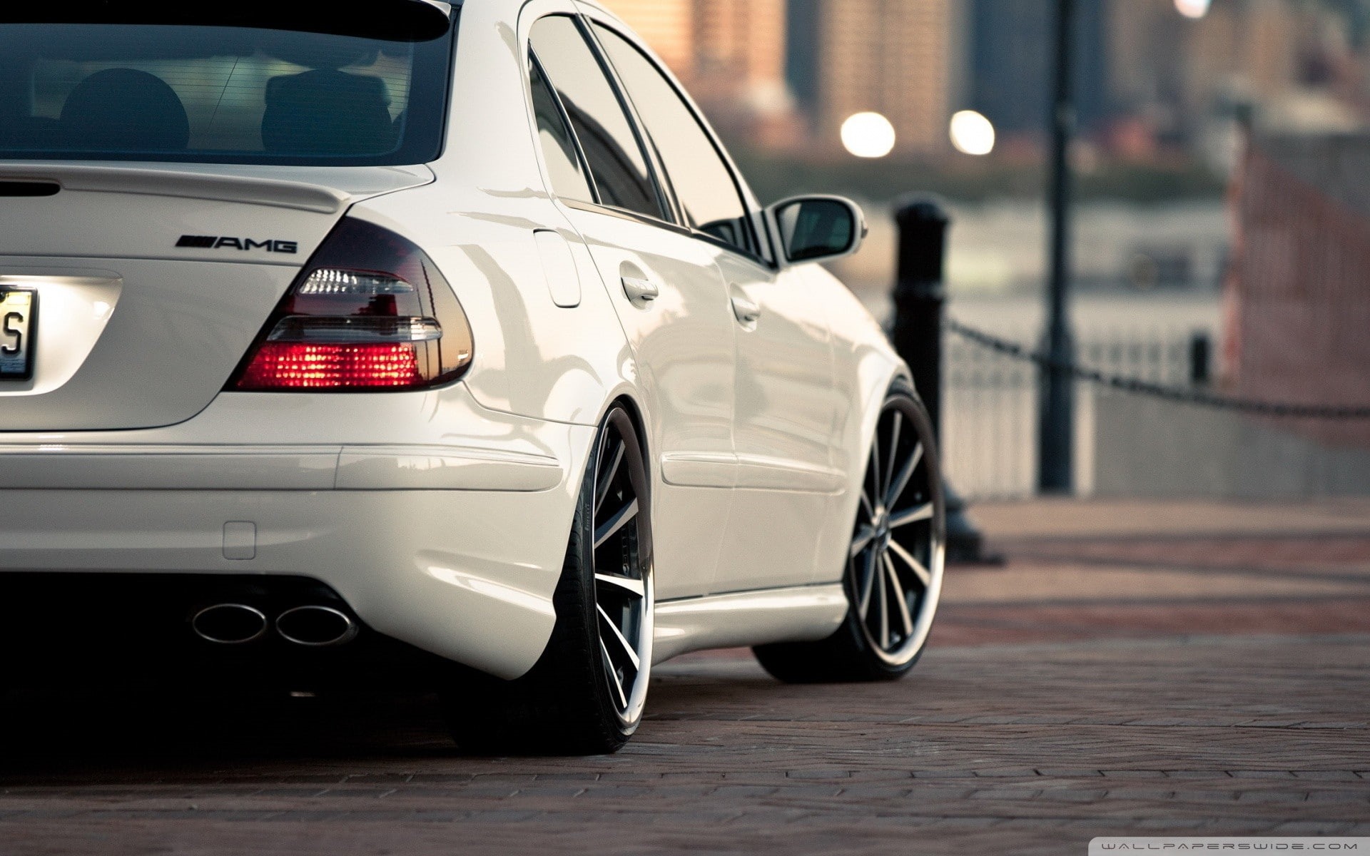 white cars, Mercedes-Benz E55 AMG, Mercedes-Benz, vehicle, car, 1080P, HD Wallpaper