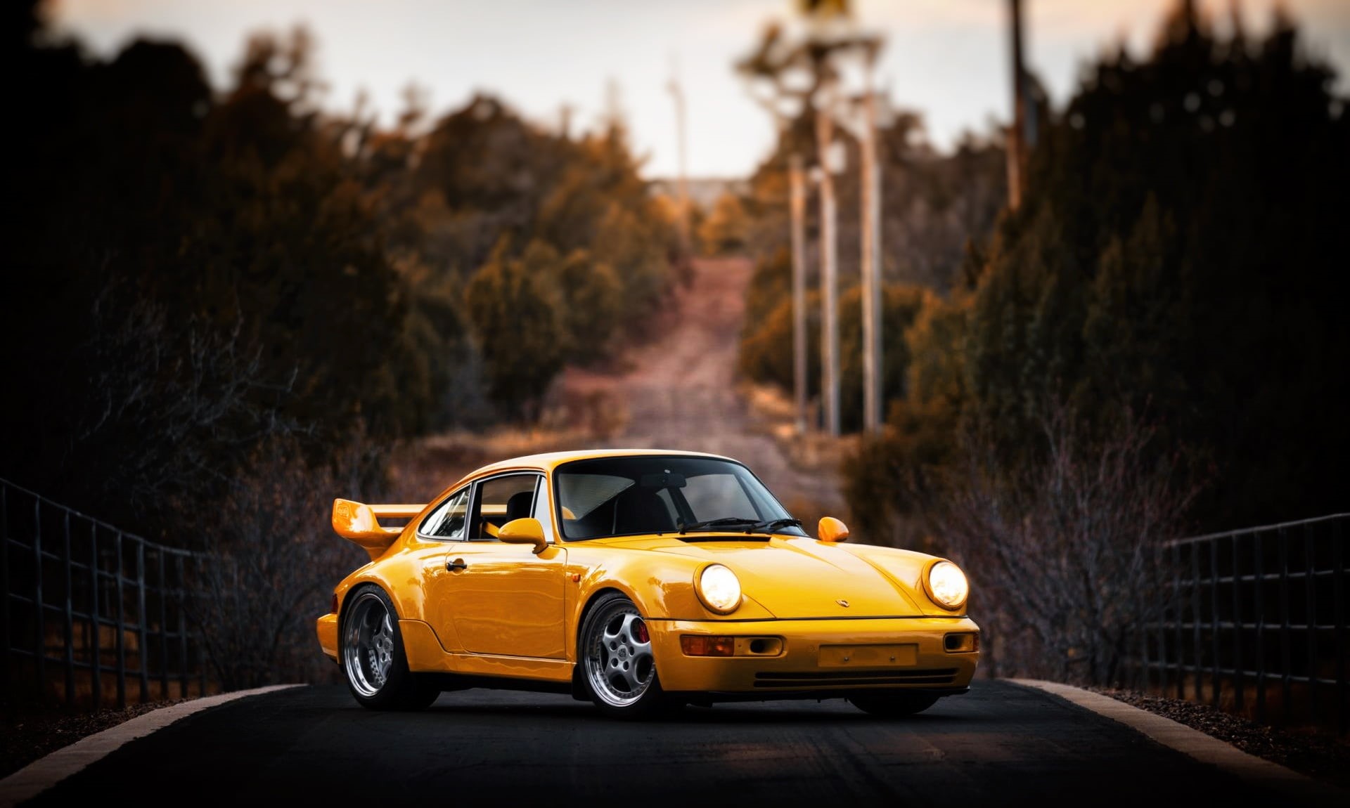 outdoors, motion, nature, focus on foreground, street, yellow, car, vehicle, taxi, mode of transportation, Porsche, plant, 1080P, Porsche 911, tree, no people, HD Wallpaper