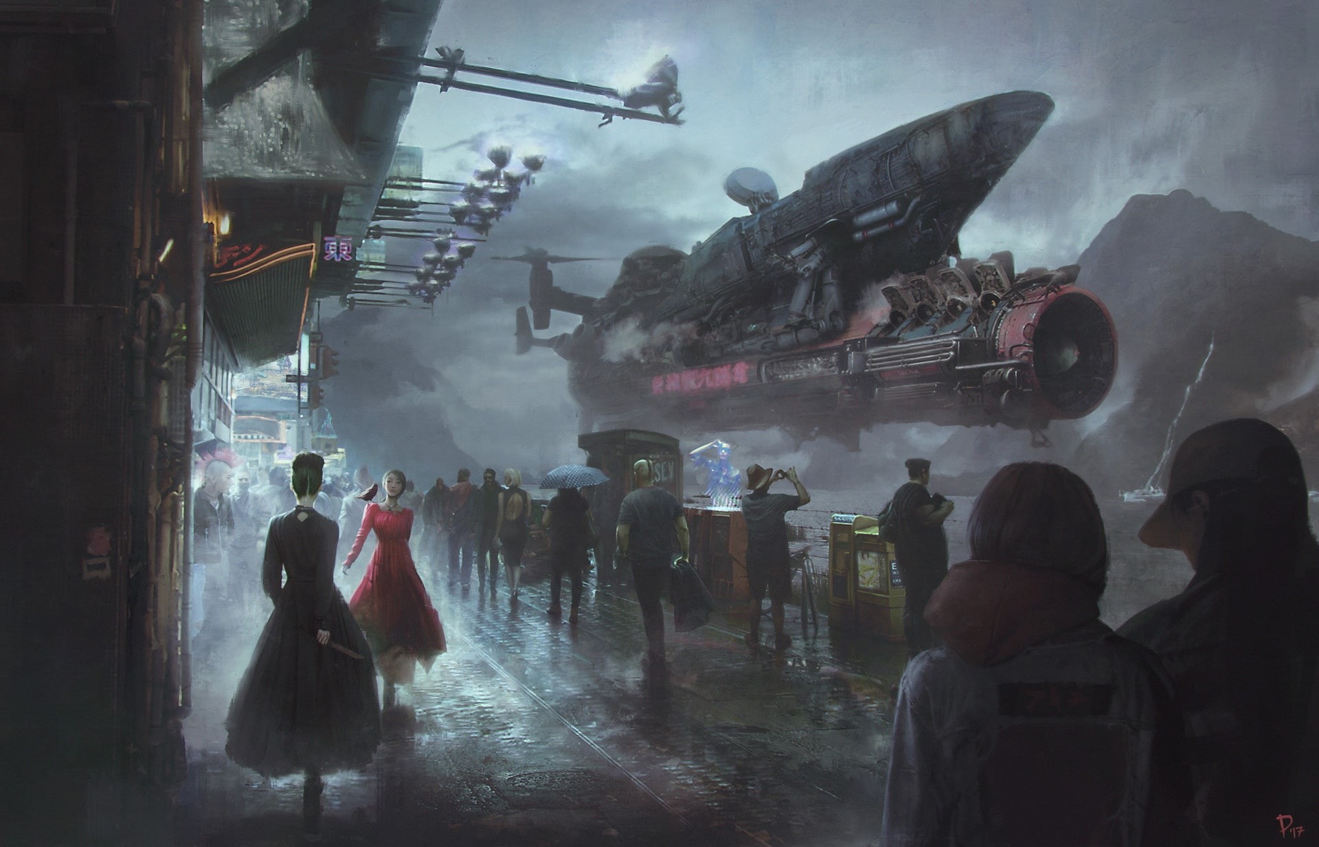 Sci Fi, 1080P, Steampunk, People, Vehicle, HD Wallpaper