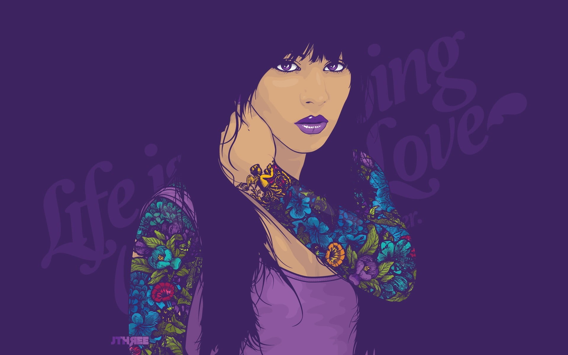 indoors, tattoos, women, western script, animated, young women, young adult, front view, tattoo, one person, text, night, adult, representation, hairstyle, HD Wallpaper