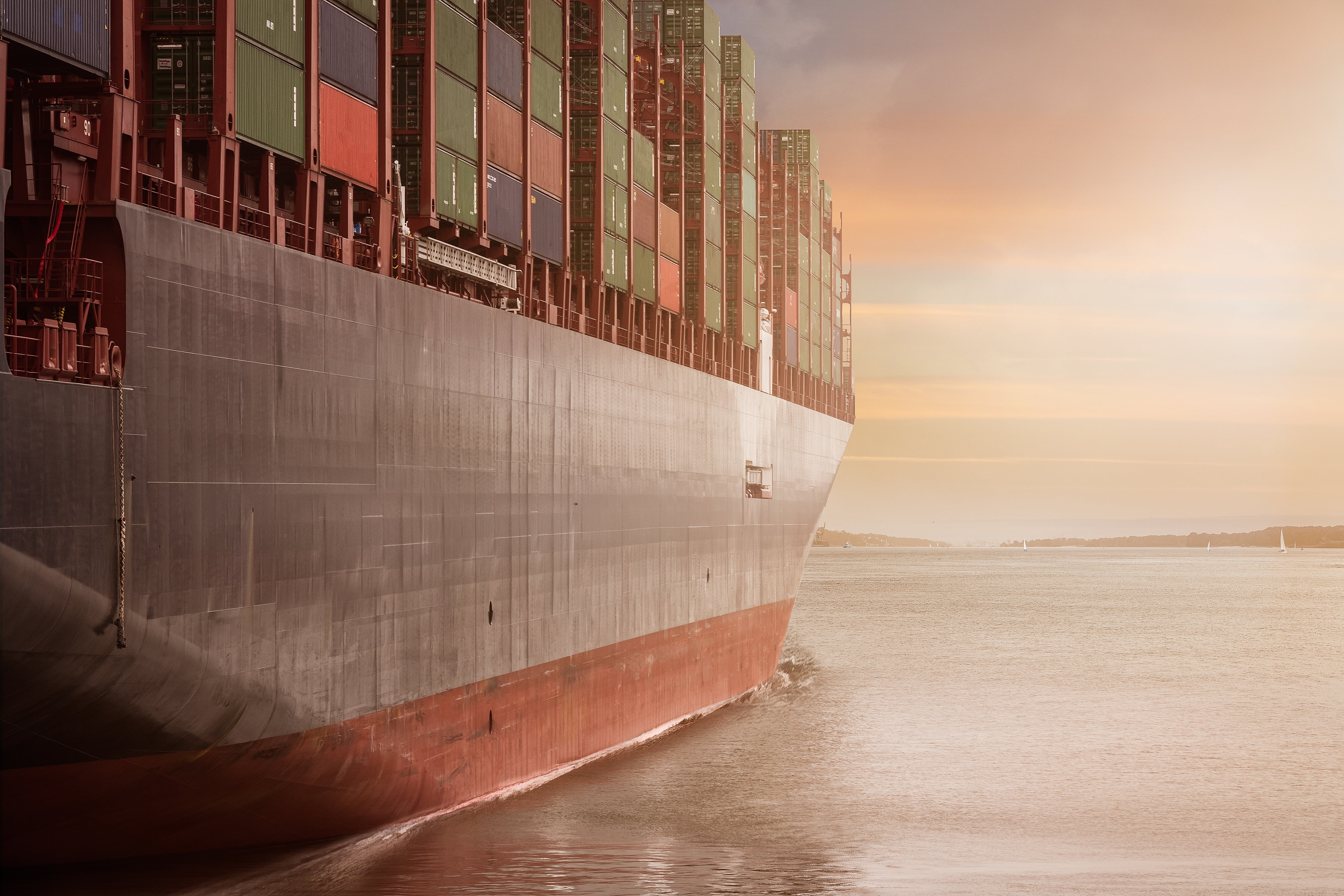 nautical Vessel, outdoors, breakthrough, terminal, profit, sky, shipping company, shipping, transportation, reflection, cloud - sky, water, container, achievement, HD Wallpaper