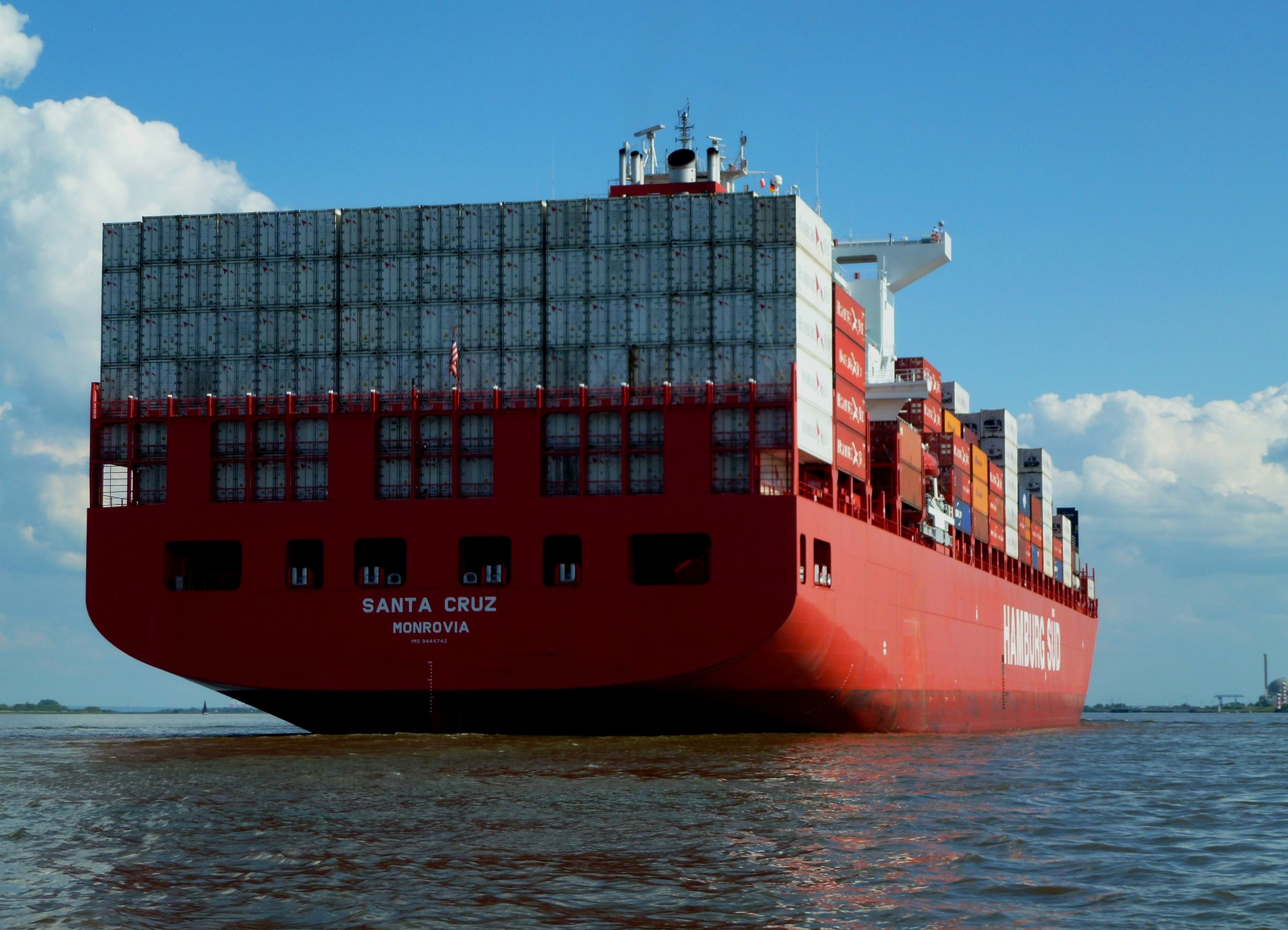 frachtschiff, view, mood, seafaring, germany, export, no people, ship, cargo Container, river, romance, shipping, nature, technology, industrial Ship, traffic, HD Wallpaper