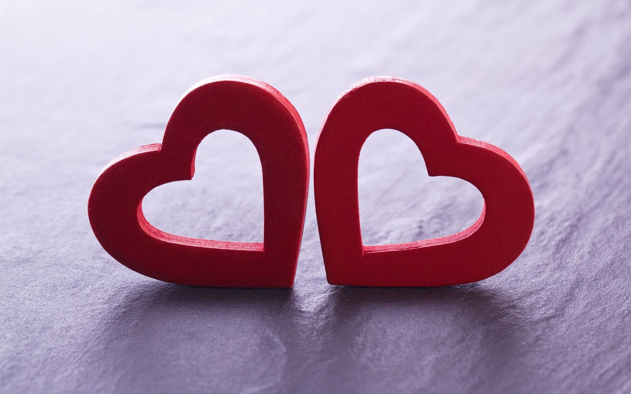 Romantic, Red, Two, Love, Hearts, 2K, HD Wallpaper