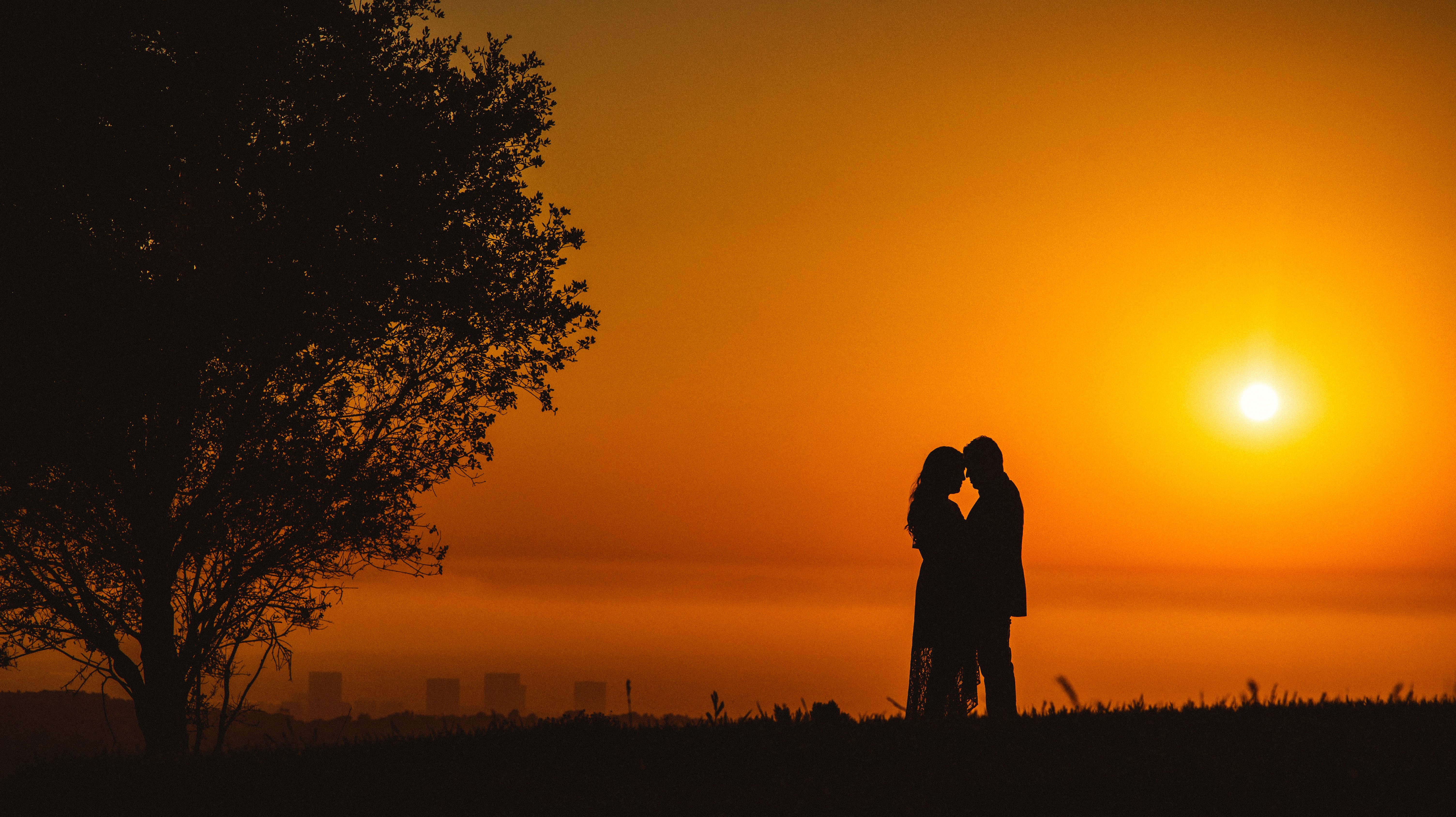 Romantic, Silhouette, 5K, Sunset, 4K, Couple, HD Wallpaper