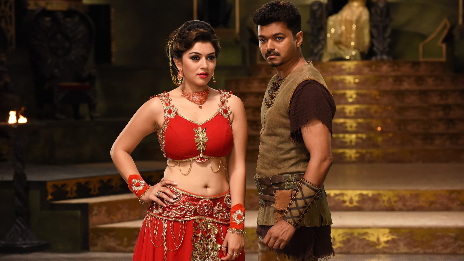standing, men, 1080P, females, necklace, young adult, togetherness, Puli, three quarter length, women, people, beautiful woman, males, Hansika, clothing, HD Wallpaper