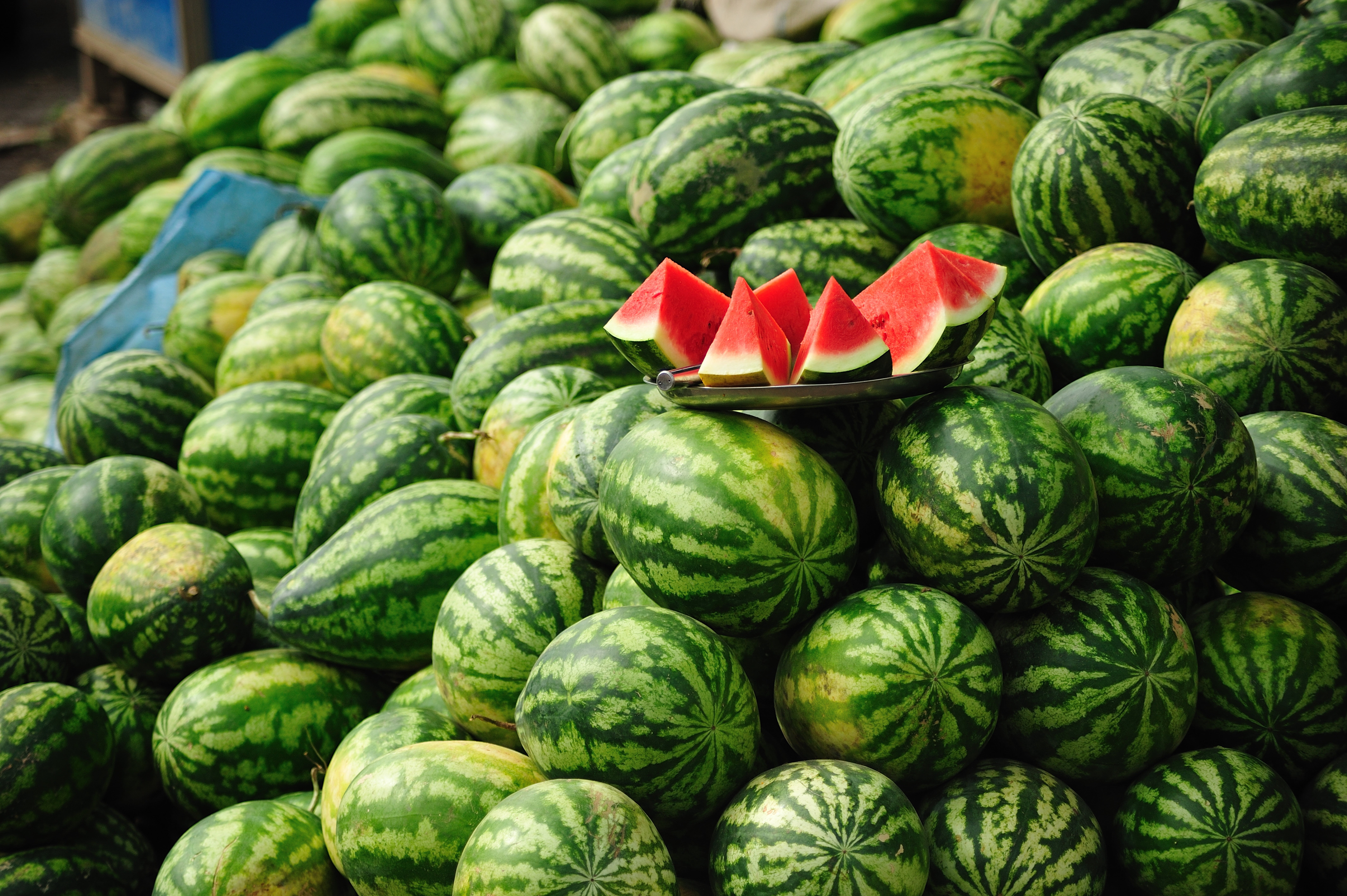 no people, watermelon, wellbeing, close-up, a lot, day, freshness, slices, organic, lot, large group of objects, outdoors, food and drink, business, abundance, HD Wallpaper