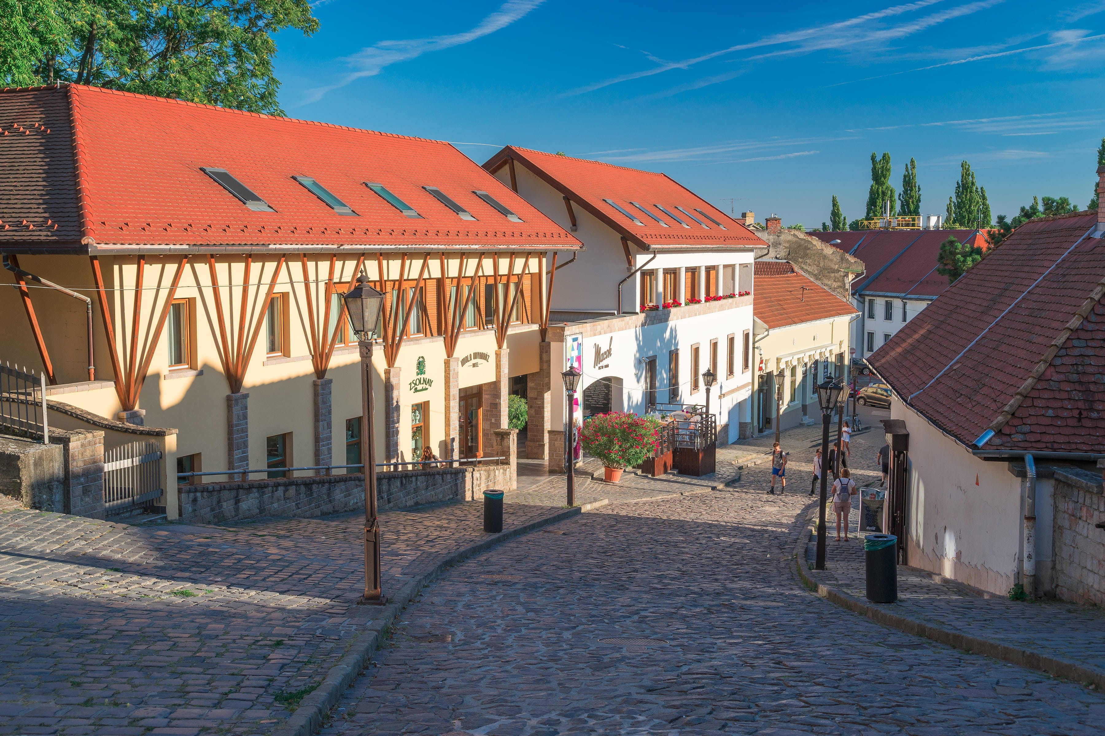 street, cityscape, no people, eger, row house, Castle, hungarian, outdoors, historical, green, castle, tower, cobblestone, roof Tile, construction, day, HD Wallpaper