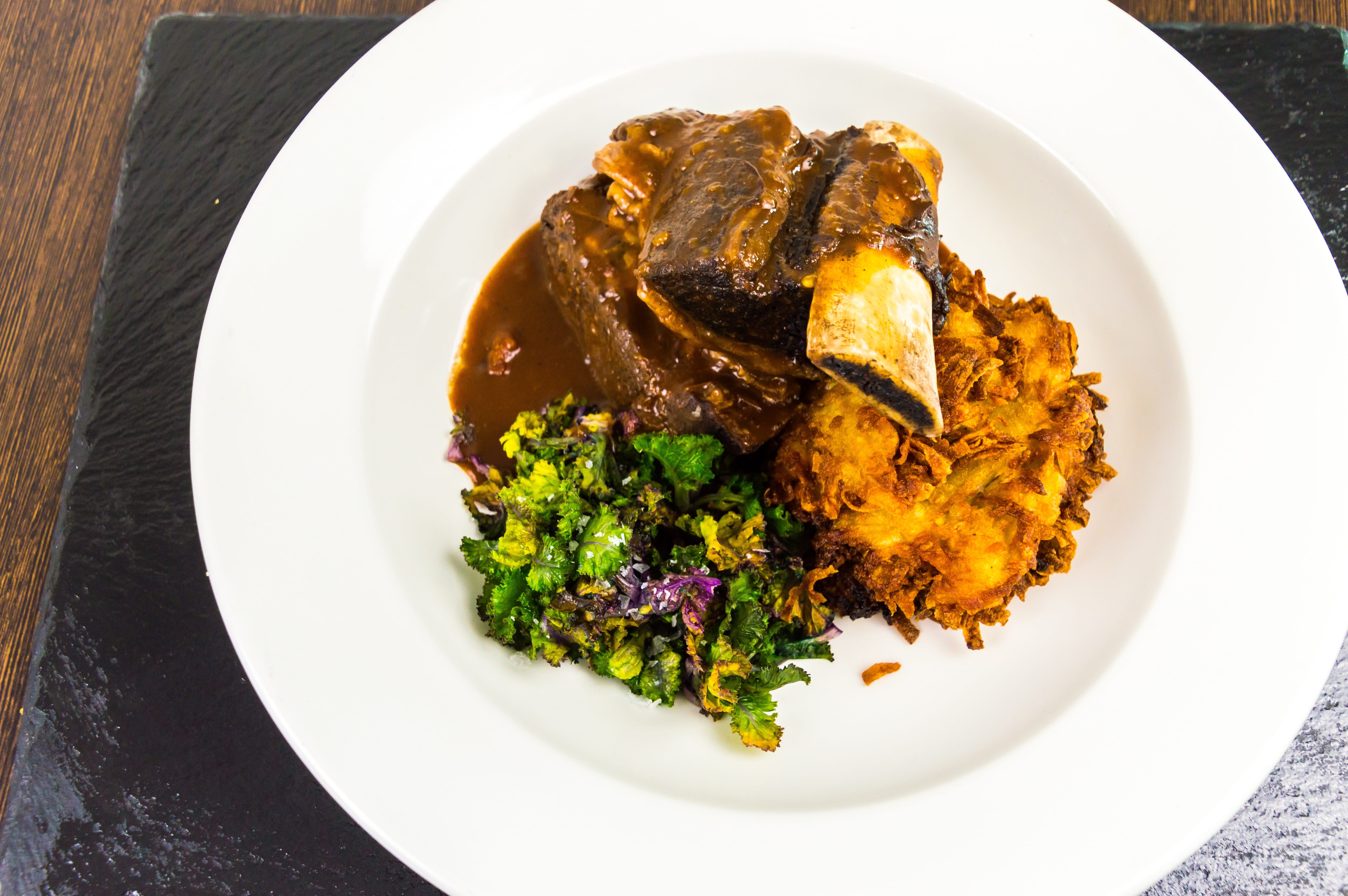 serving size, high angle view, dinner, white meat, meat, 5K, wellbeing, plate, still life, dish, garnish, mash - food state, table, indoors, directly above, HD Wallpaper
